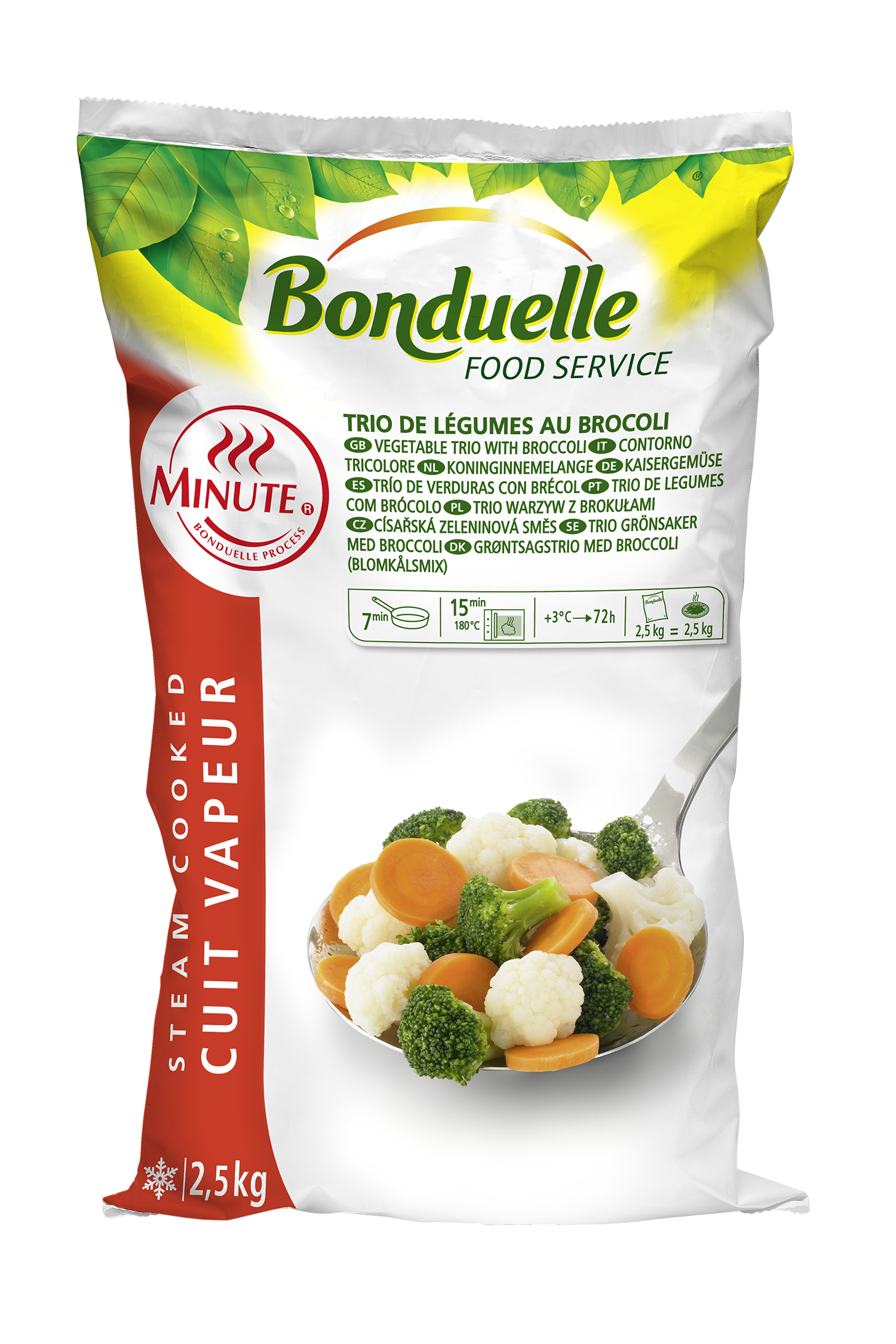 Trio de Légumes au Broccoli 2.5kg Bonduelle Minute Foodservice Surgelés