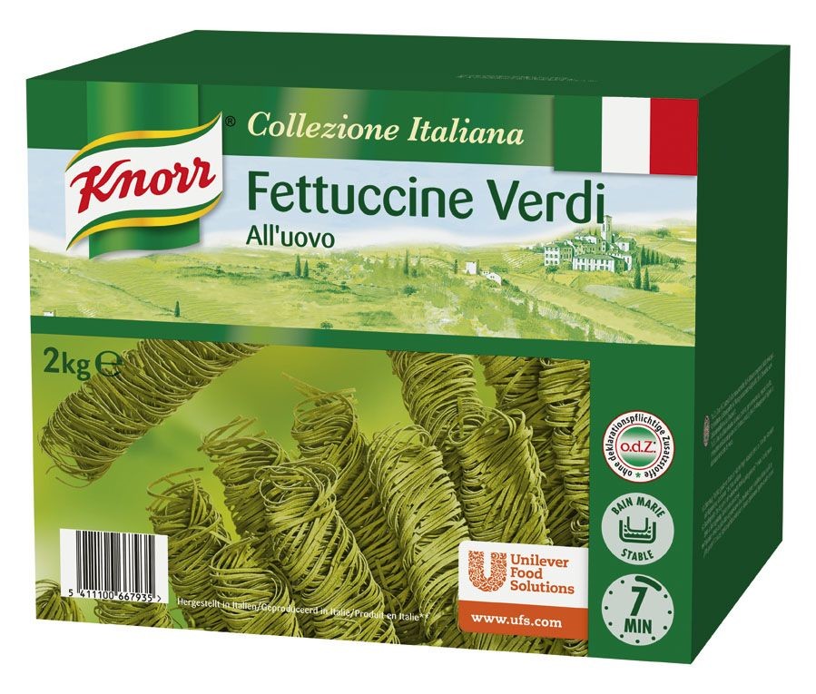 Knorr pates Fettuccini Verde 2kg Collezione Italiana
