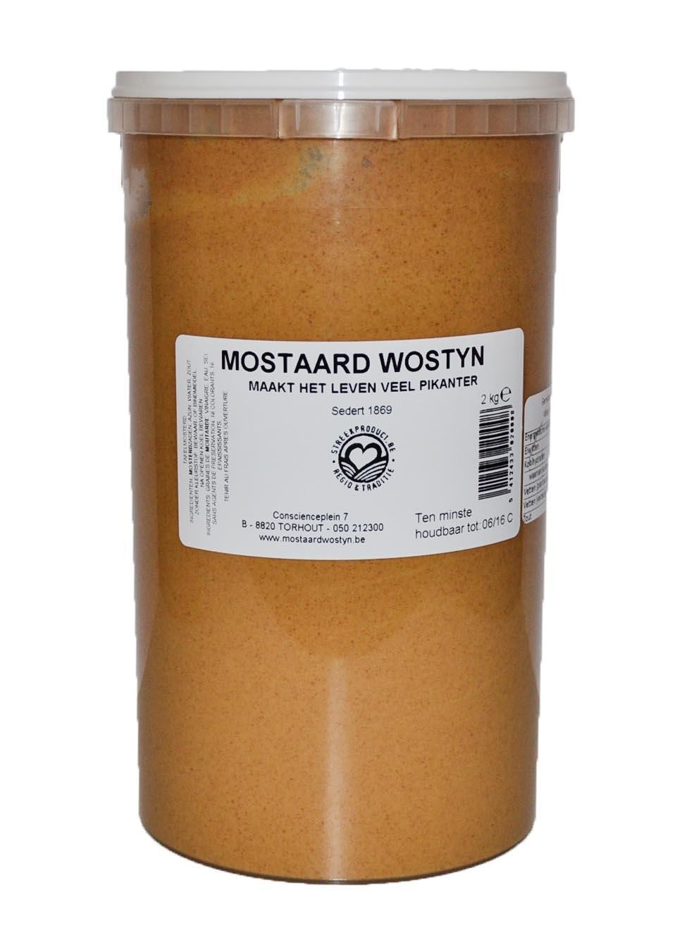 Moutarde Mostaard Wostyn 2kg pot plastique