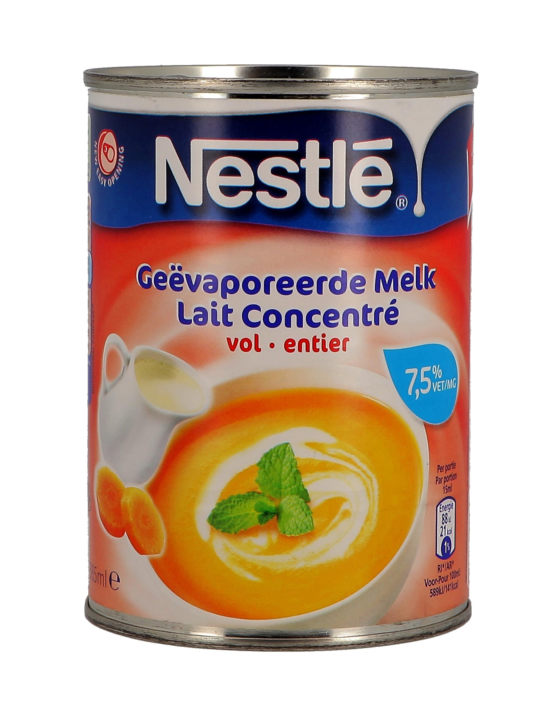 Nestlé Lait entier concentré stérilisé et homogénéisé 7.5% 410gr 385ml