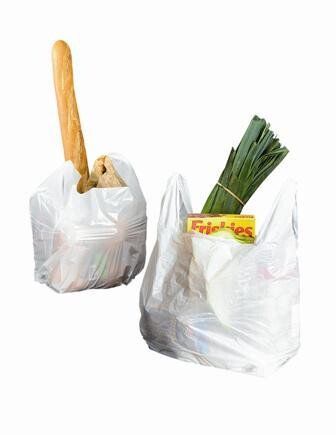 Sacs bretelles plastiques blancs 30+20x60cm 1000 pieces 20mY