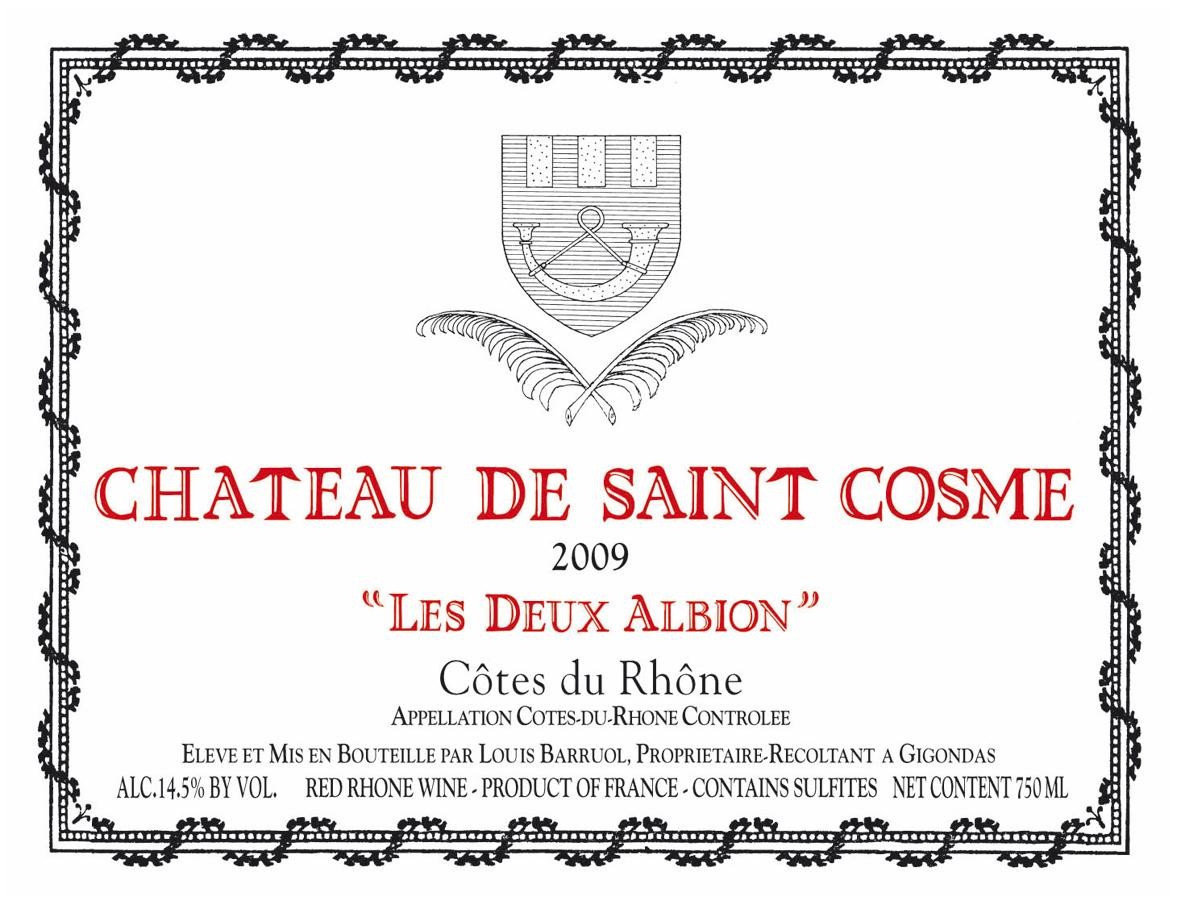 Cotes du Rhone Les Deux Albion 75cl 2001 Chateau de Saint Cosme