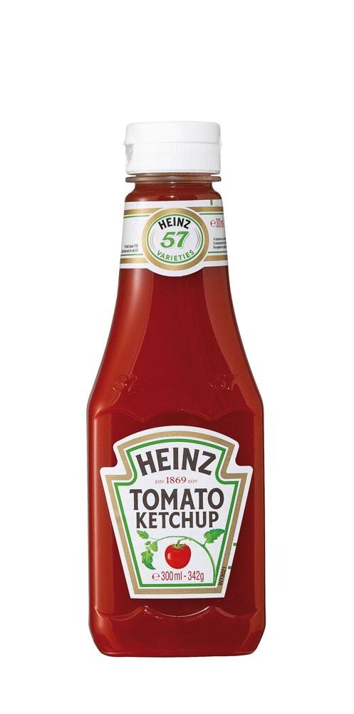 Heinz tomato ketchup 300ml 342gr knijpfles red bottle