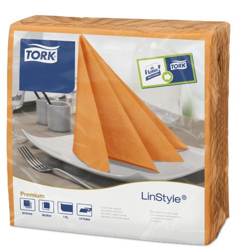 Tork Premium Serviettes Linstyle pliage 1/4 Orange 39x39cm 12x 50pc