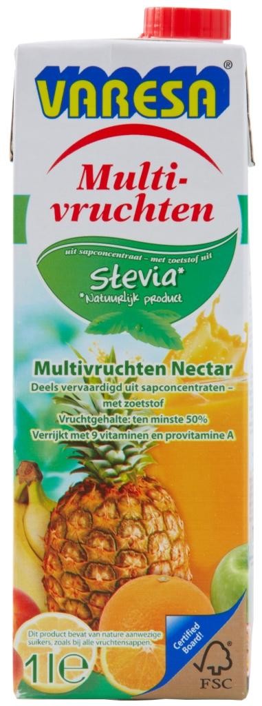 Varesa Nectar Multi fruits Stevia 1L Brick