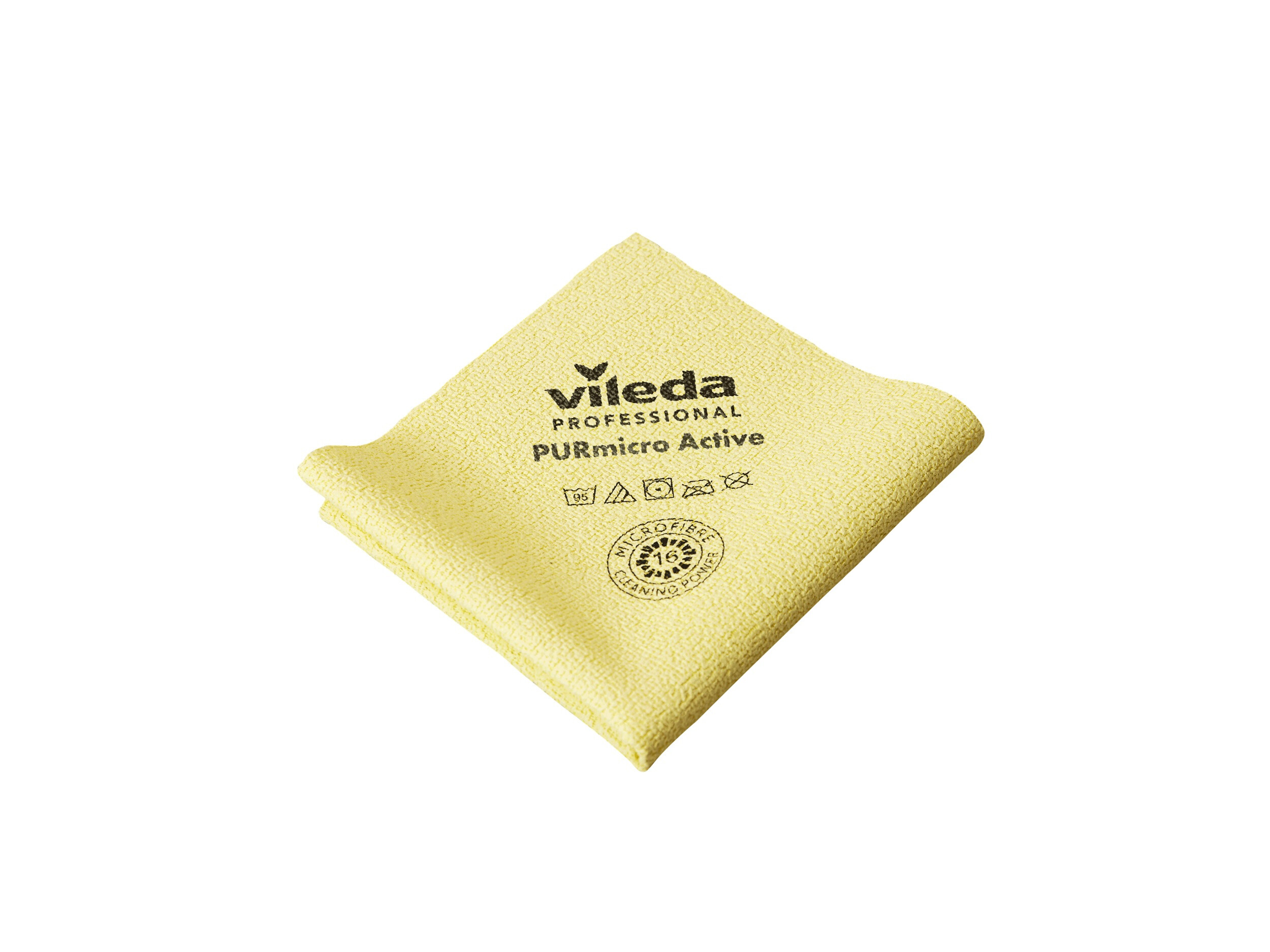 Vileda Professional PURmicro Active Lavettes Microfibres 38x35cm jaune 5pc