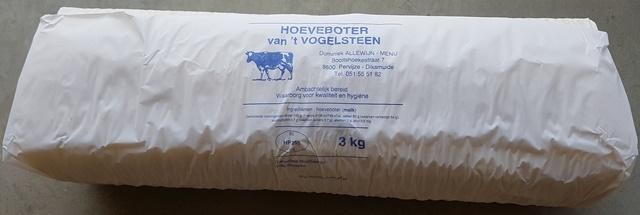 Beurre Fermier frais 't Vogelsteen 3kg bloc