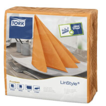 Tork Premium Serviettes Linstyle pliage 1/8 Orange 39x39cm 12x 50pc