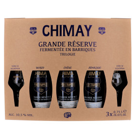 Chimay Trilogie 3x75cl + 2 verre + Cofftret Cadeau