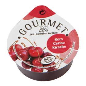 Portions Confiture cerises 50% fruit en coupelles 100x25gr Gourmet