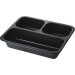 Barquette Repas Alimentaire Duni CPET 3compartiments 225x175x43 noir 300pc 147599