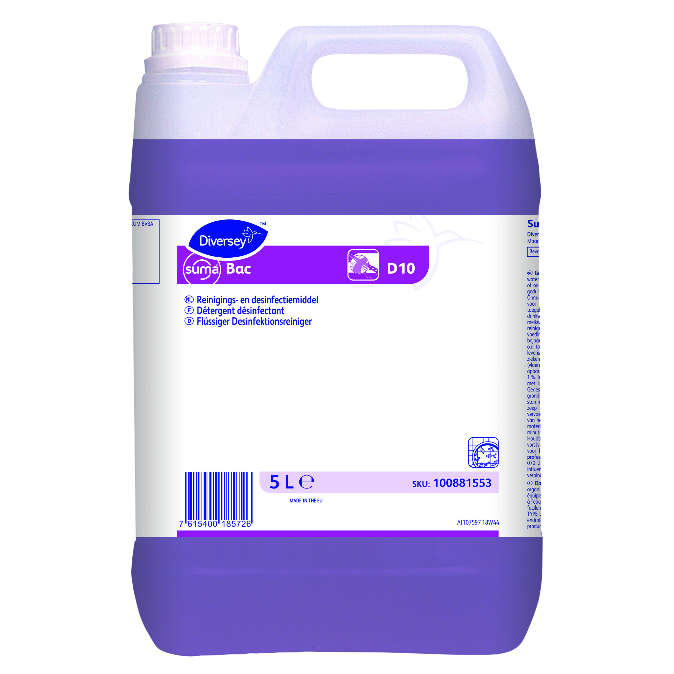 Suma Bac D10 Detergent Disinfectant 5L Diversey