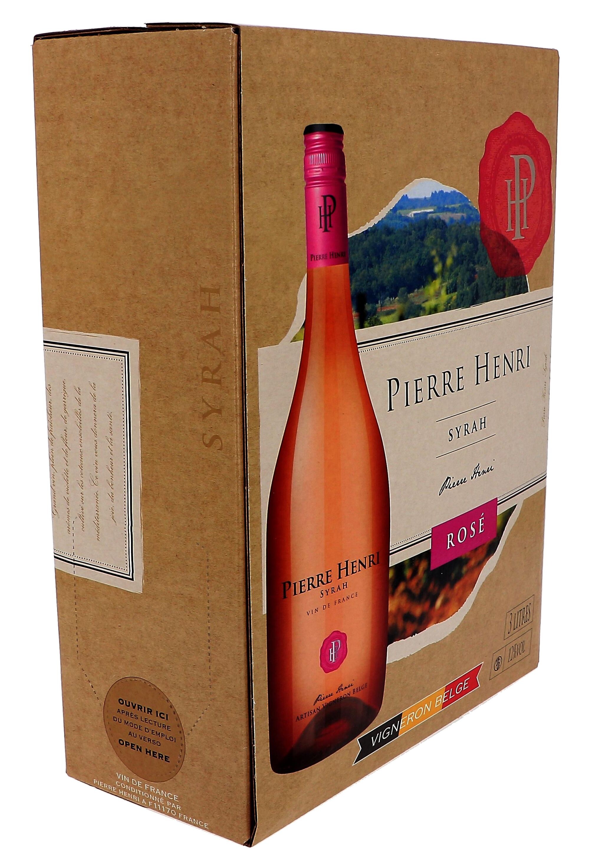 Syrah Wine Rosé Pierre Henri 3L Bag in Box Vin de France 