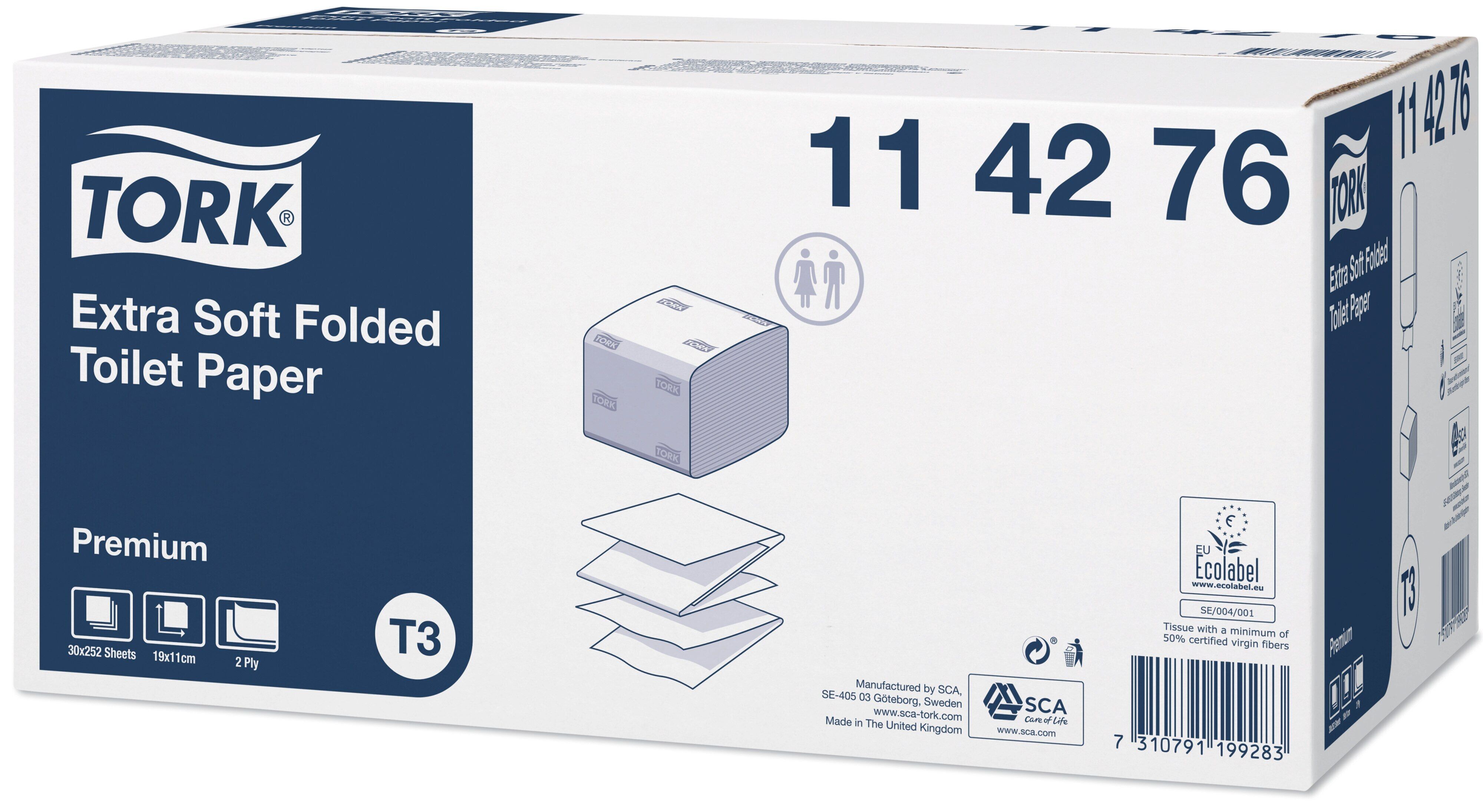TORK Extra Soft Folded Toilet Paper 2ply 30x252 sheets 114276