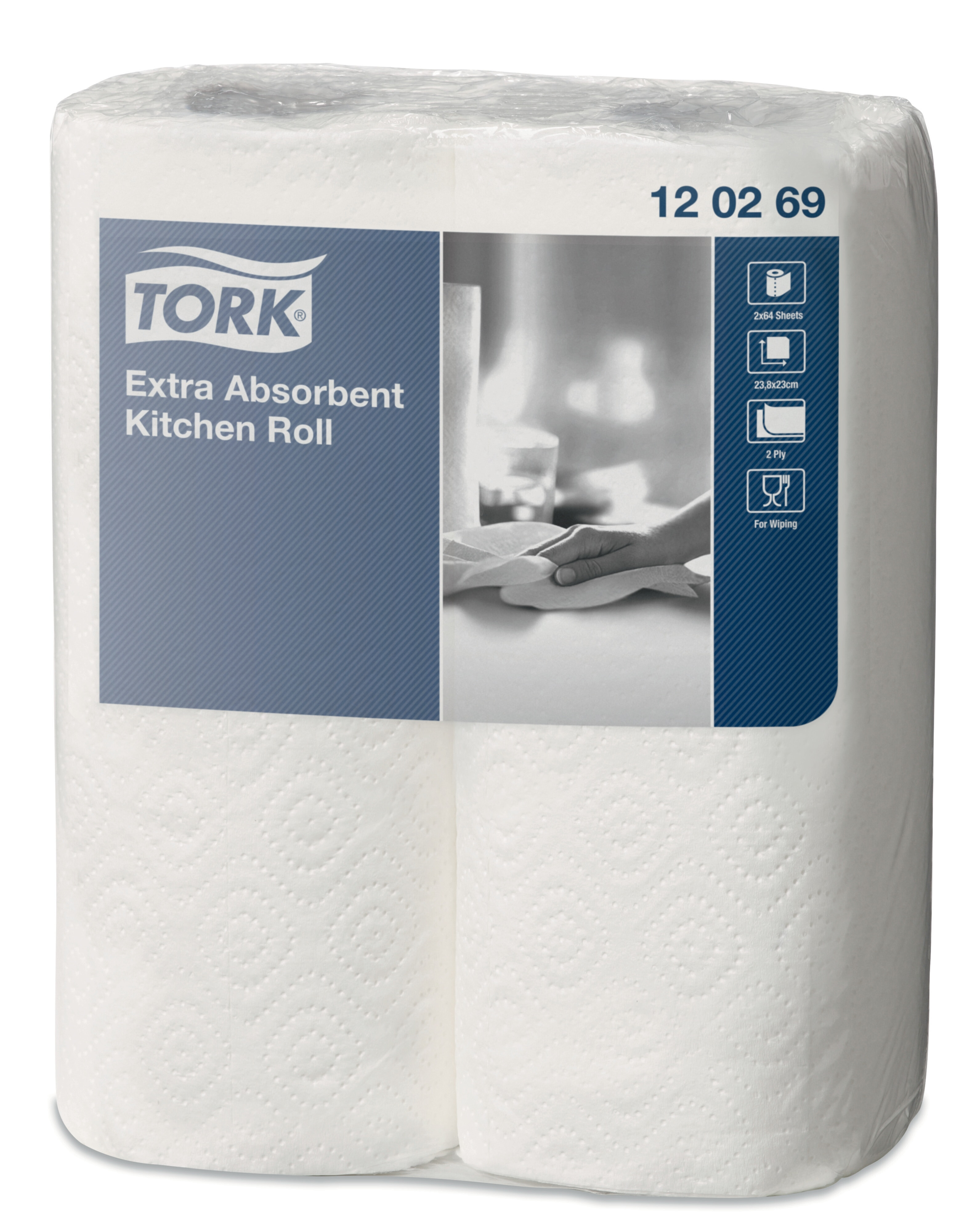 Tork Household Kitchen Paper Roll 2-ply Extra Absorbant 12x2rolls 120269