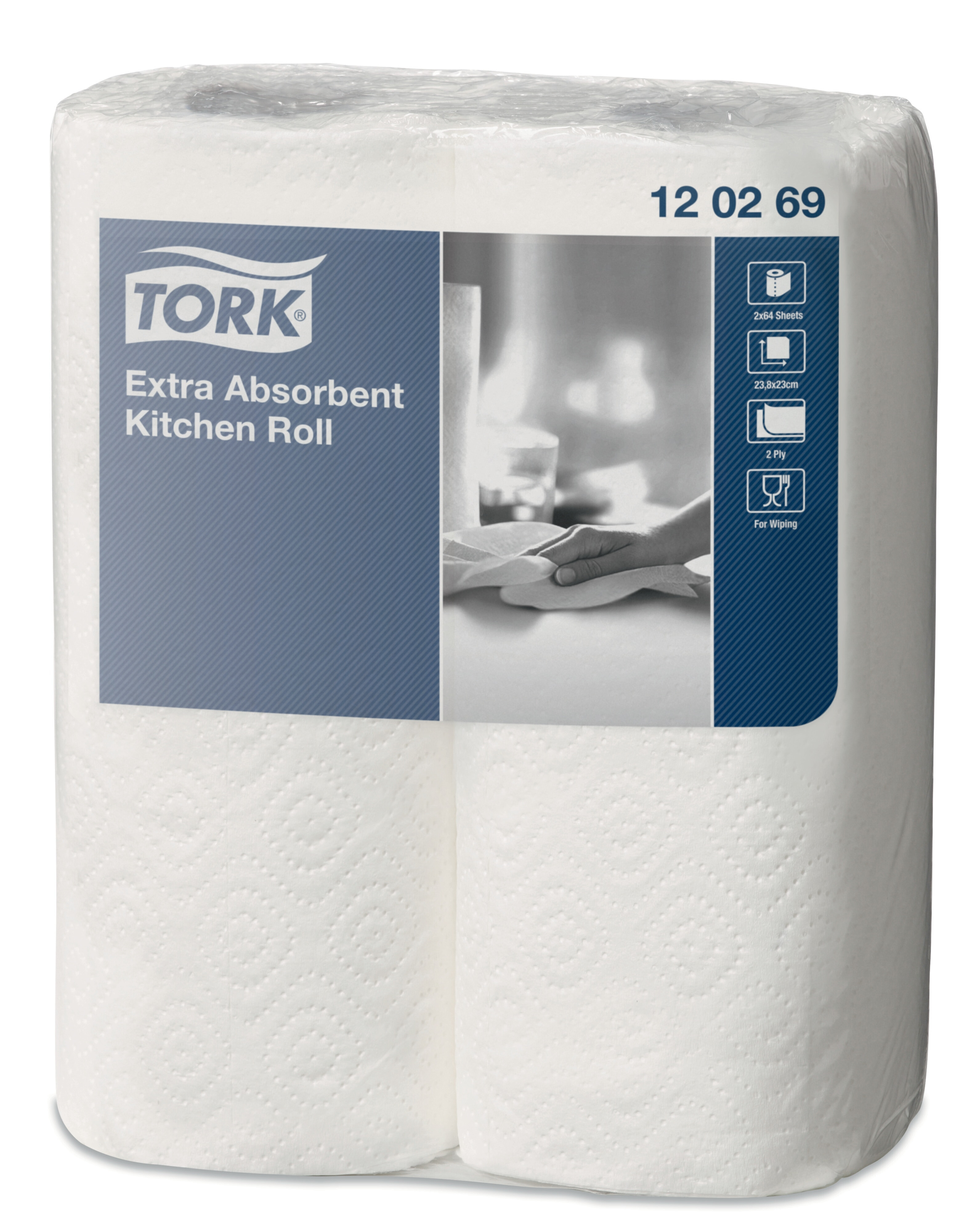 Tork Household Kitchen Paper Roll 2-ply Extra Absorbant 12x2rolls 120269