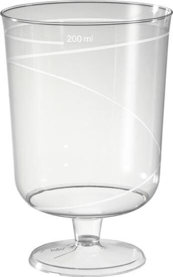 Plastic wine glass 20cl transparent 10pc