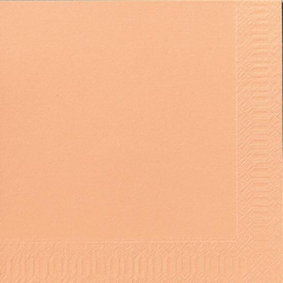 Servetten zalm peach 2-laags 1/4-vouw 40x40cm 200st