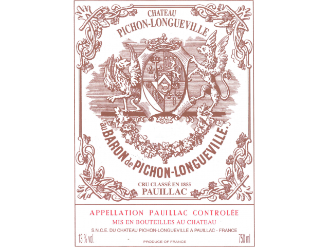 Chateau Pichon Longueville Baron 75cl 2016 Pauillac 2eme Cru Classé