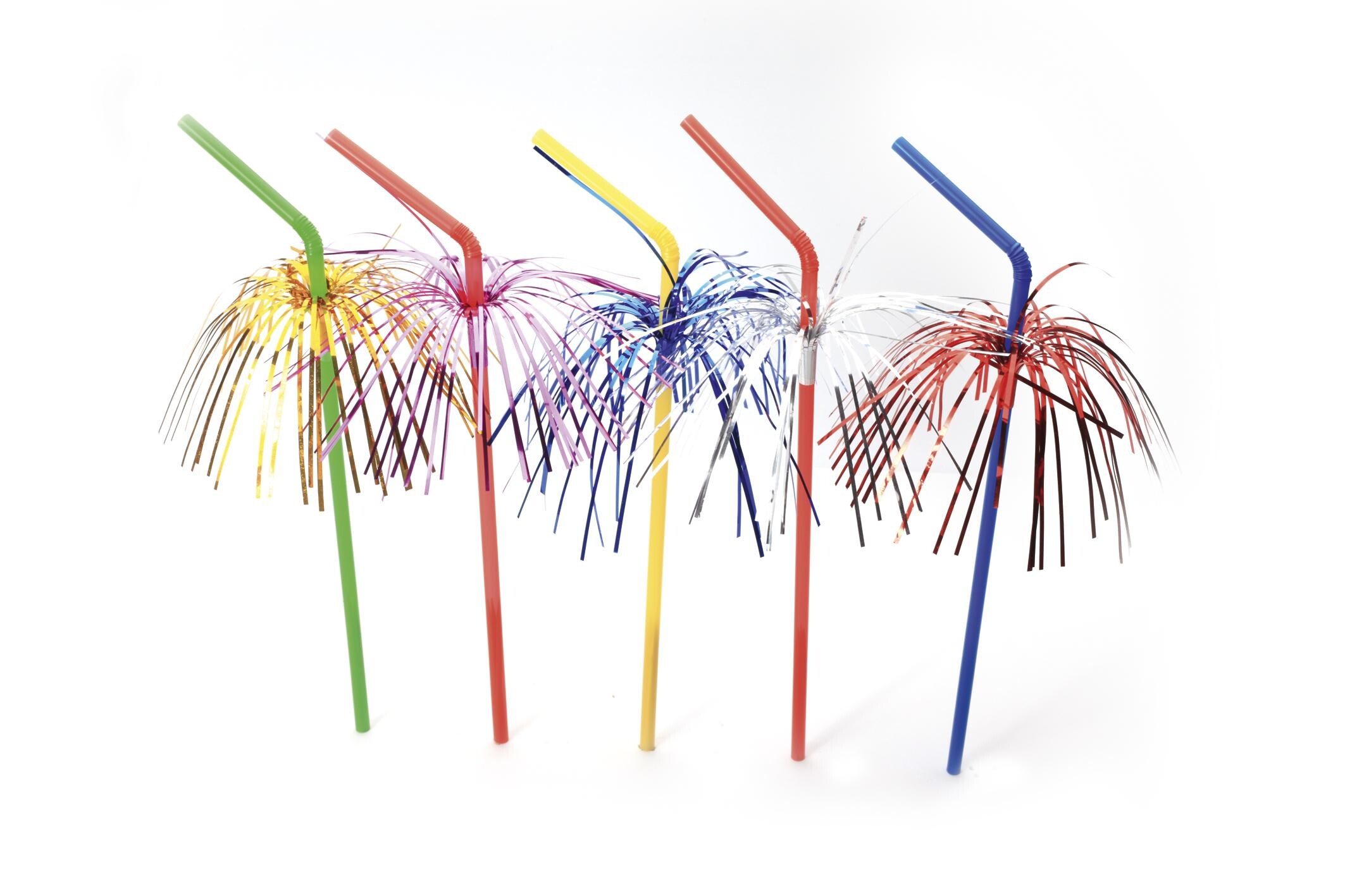 Flexible Drinking Straw with Palm 24cm 150pcs 24006 Sier Disposables