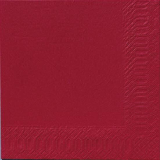 Duni servetten bordeaux 2-laags 1/4-vouw 33x33cm 125st