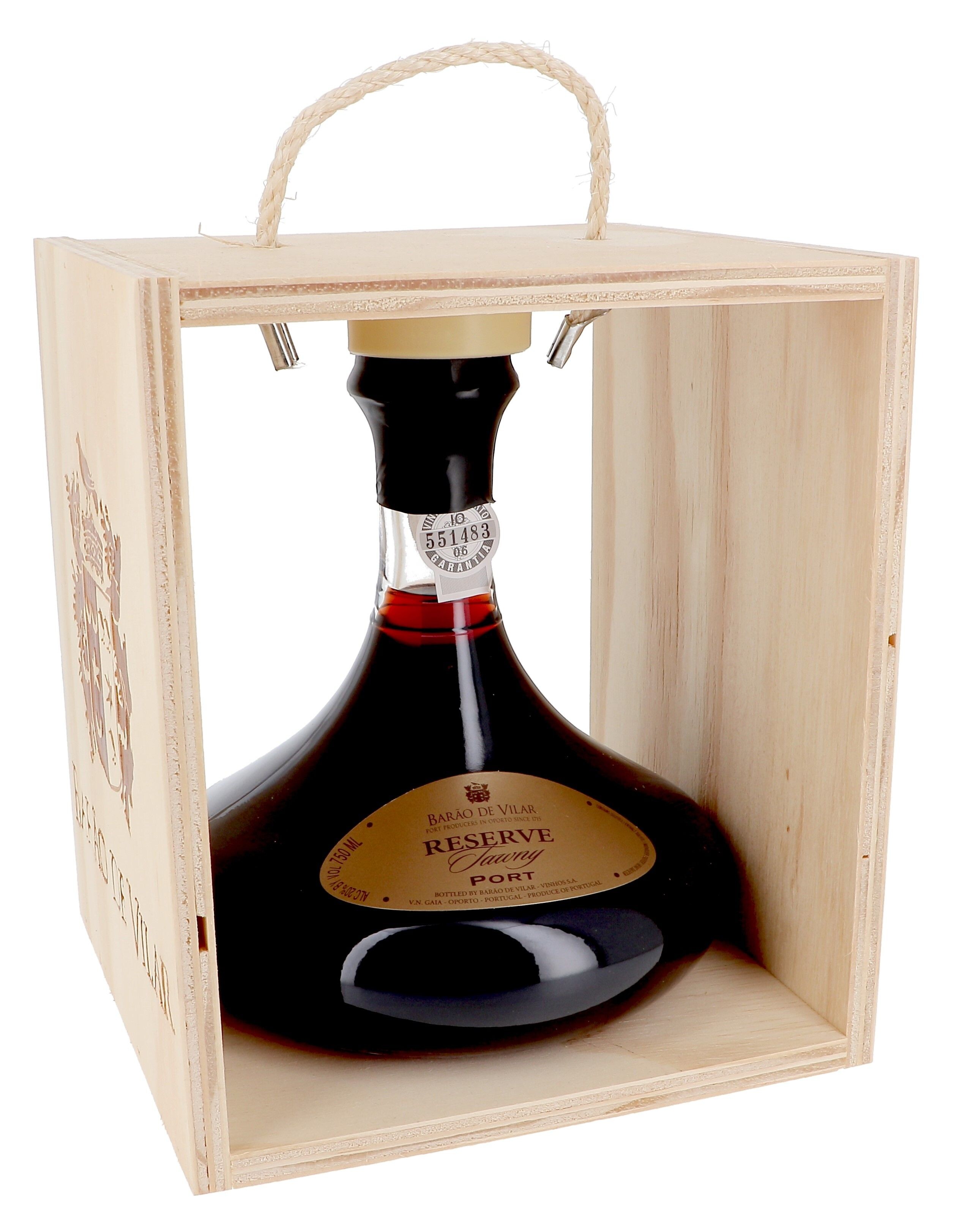 Port Wine Barao de Vilar Reserve Tawny 75cl 20% Decanter in Wooden Case