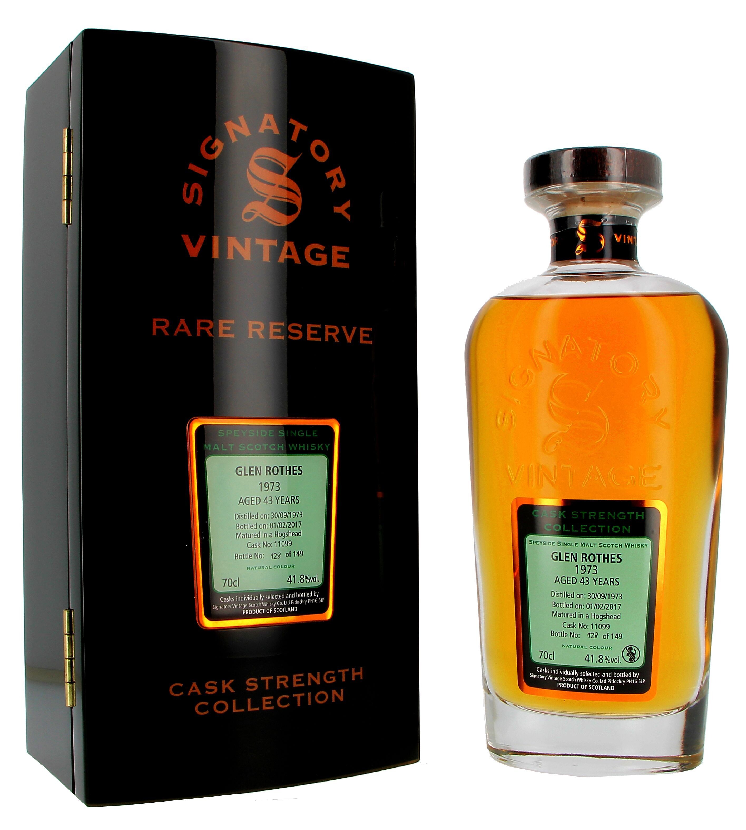 The Glenrothes 43Year Signatory Vintage 1973 70cl 41.8% Speyside Single Malt Scotch Whisky