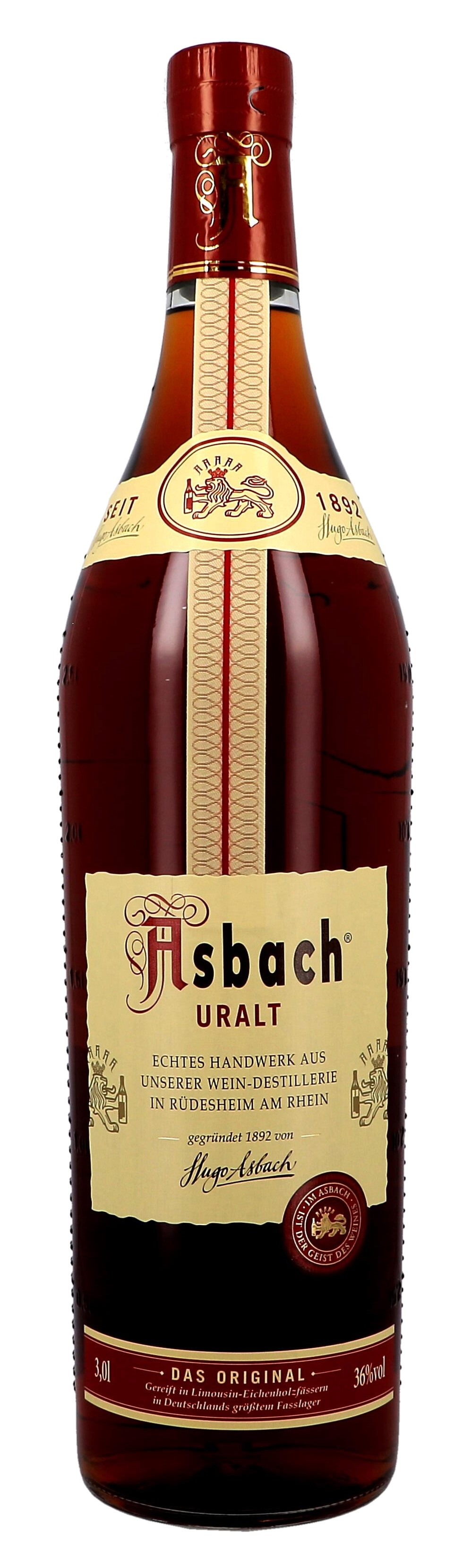 Asbach Uralt Original 3 Litre 38% Brandy - Germany