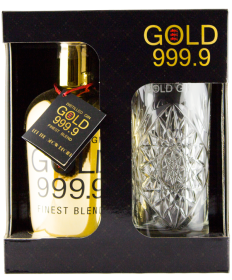 Gin Gold 999.9 70cl 40% Elzas - Frankrijk + Glas Geschenkdoos (Gin & Tonic)