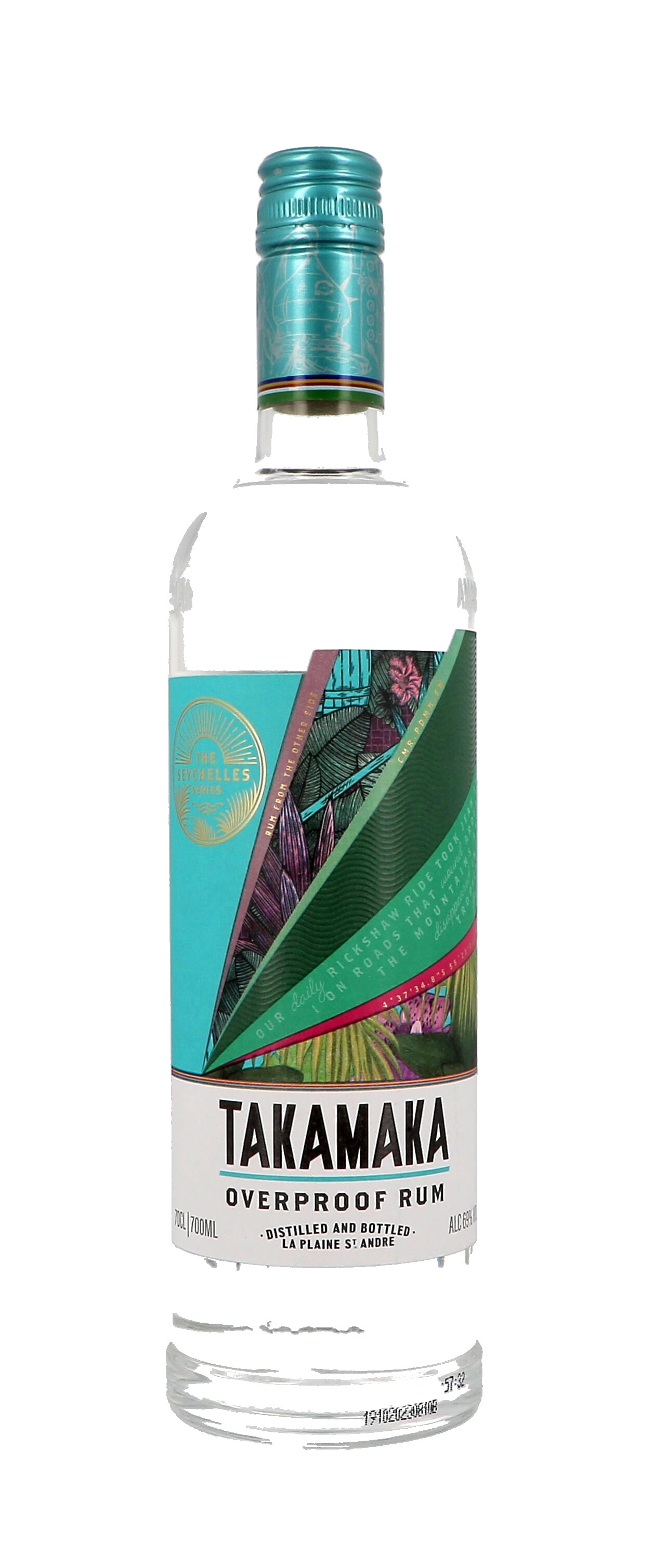 Takamaka White Overproof Rum 70cl 69% The Seychelles