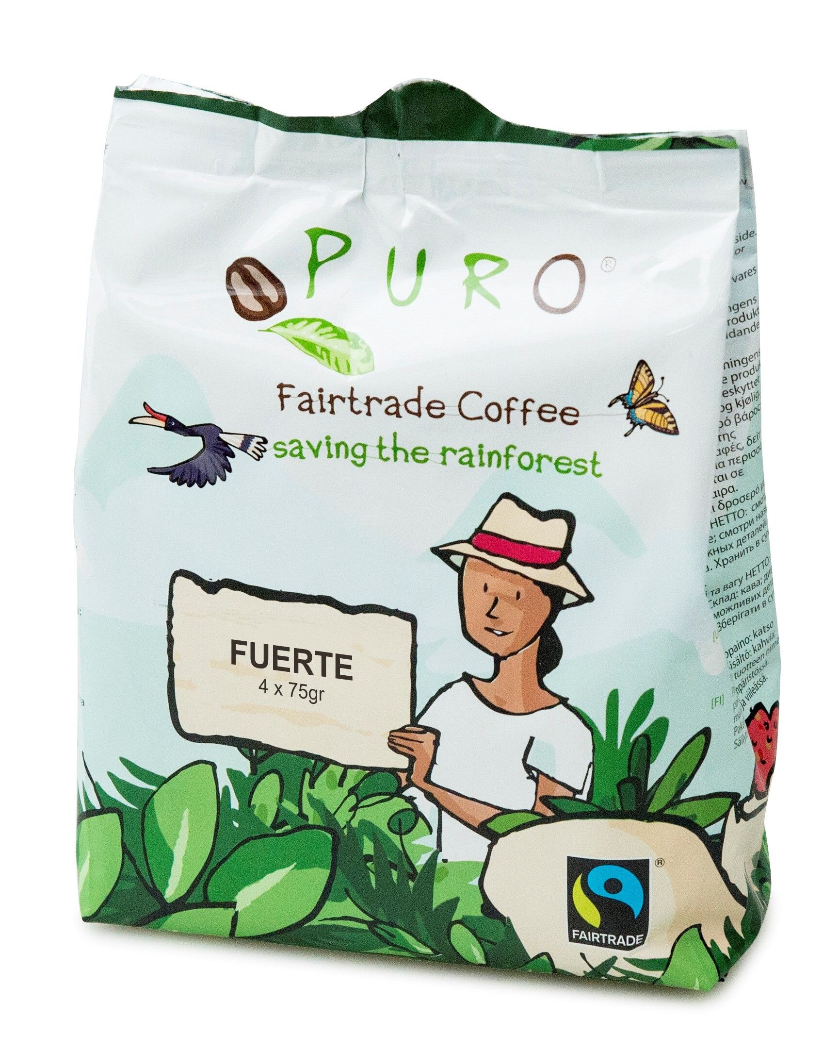 Coffee Pouch Puro Fairtrade Fuerte 12x4pcs (Koffie)