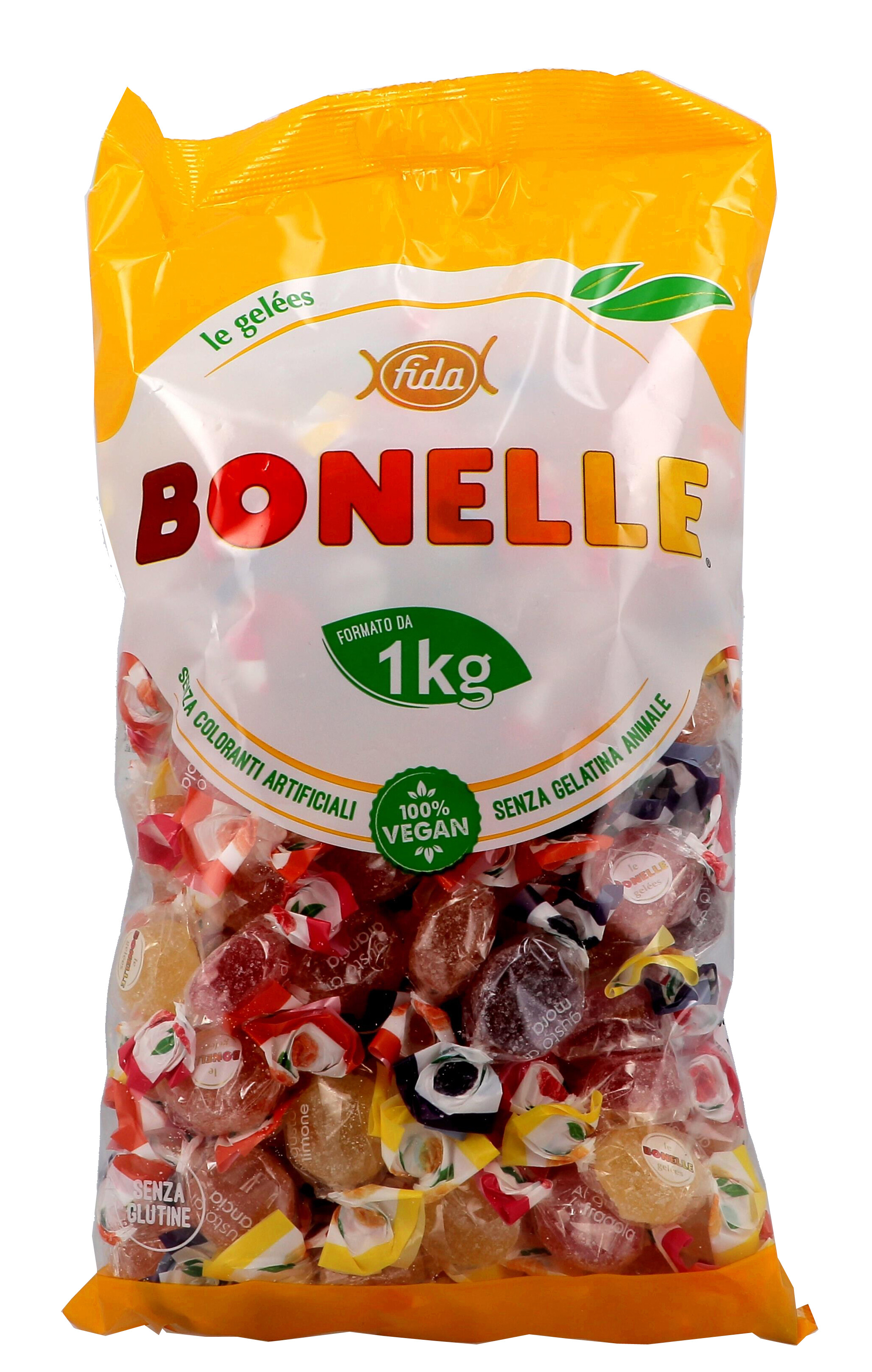 Le Bonelle Gelées Soft Candy Fruti drops 1kg wrapped individually
