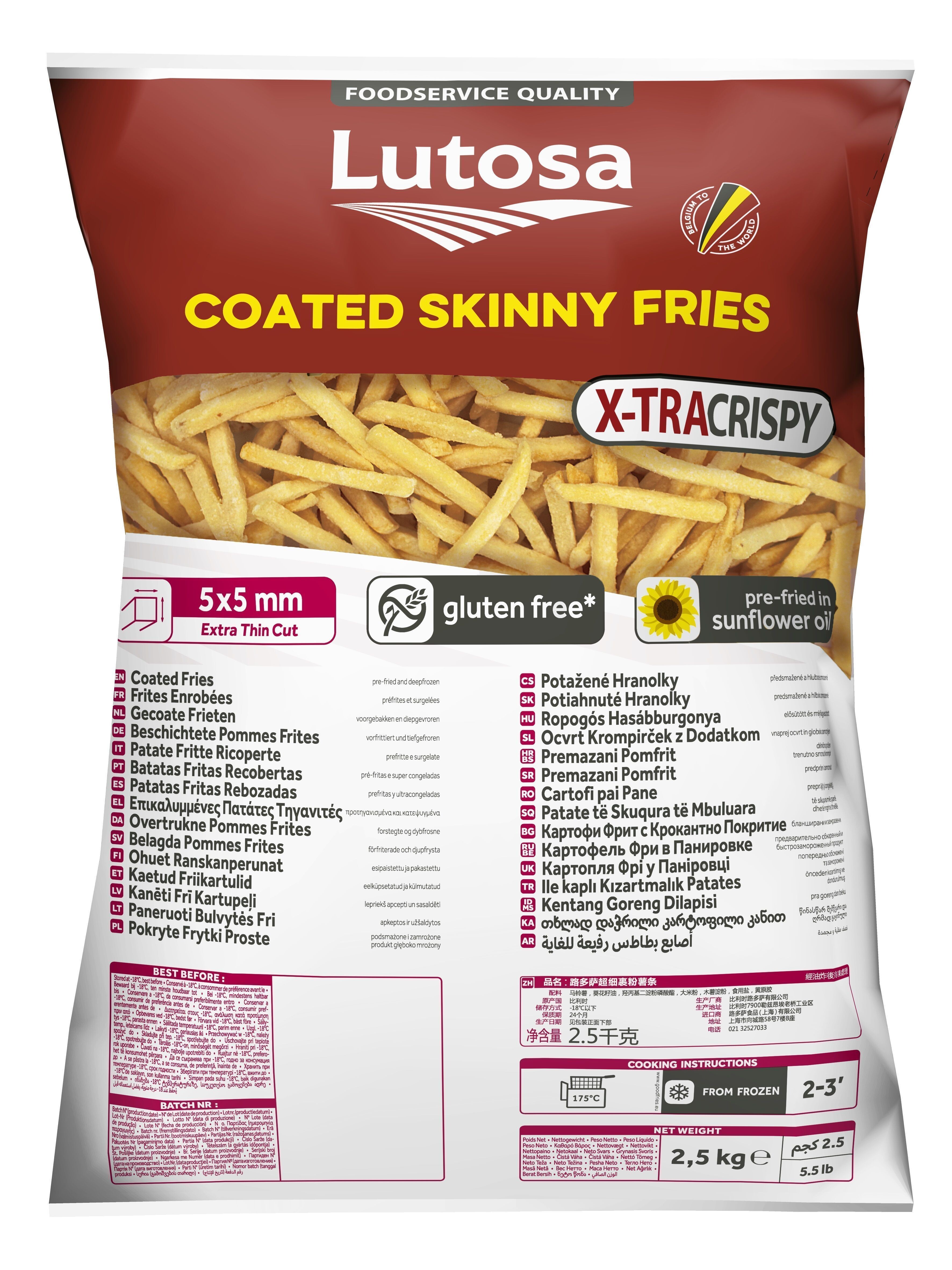 Lutosa Gecoate Skinny 5mm Frieten 2.5kg Foodservice Diepvries