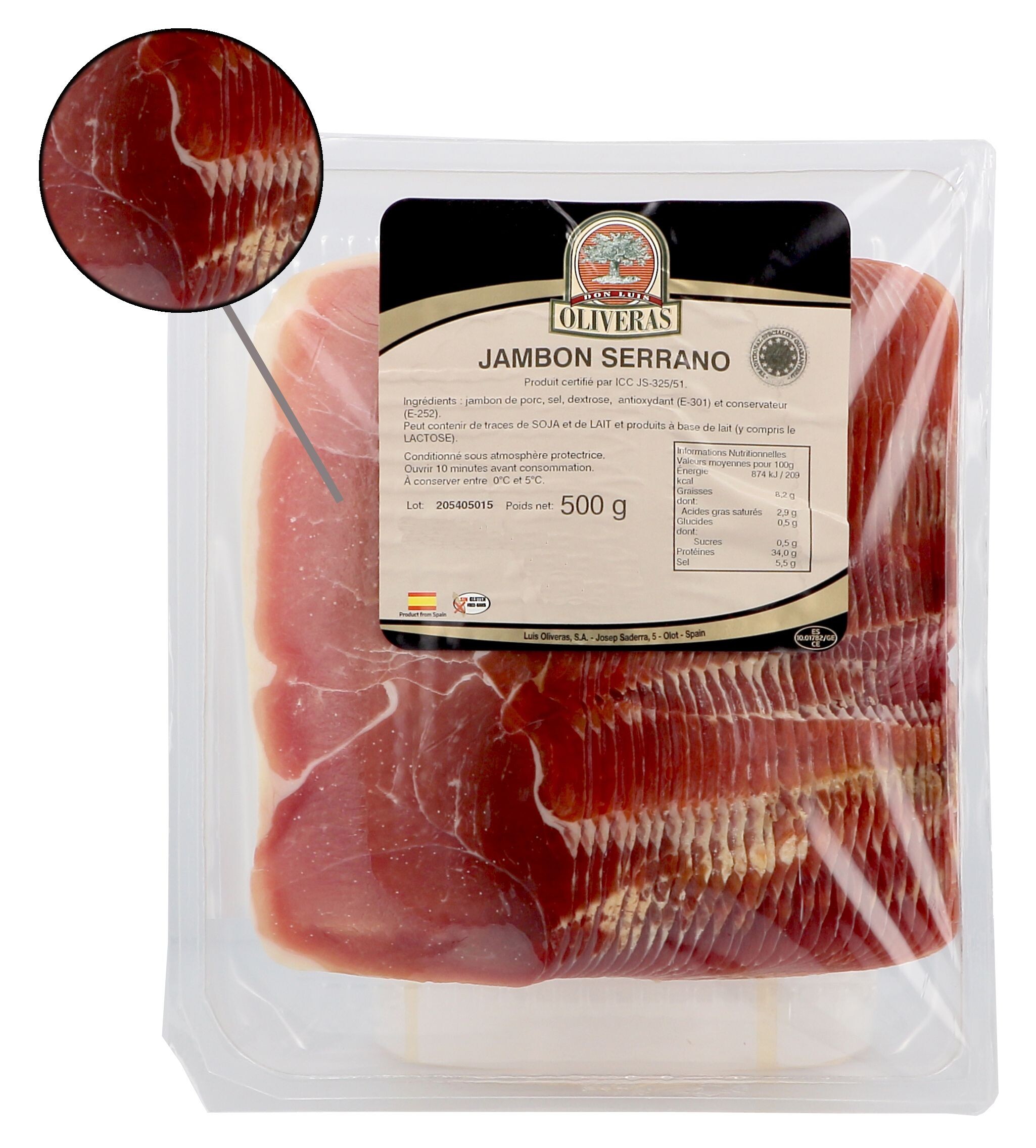 Serrano ham voorgesneden 500gr Delicio (Default)
