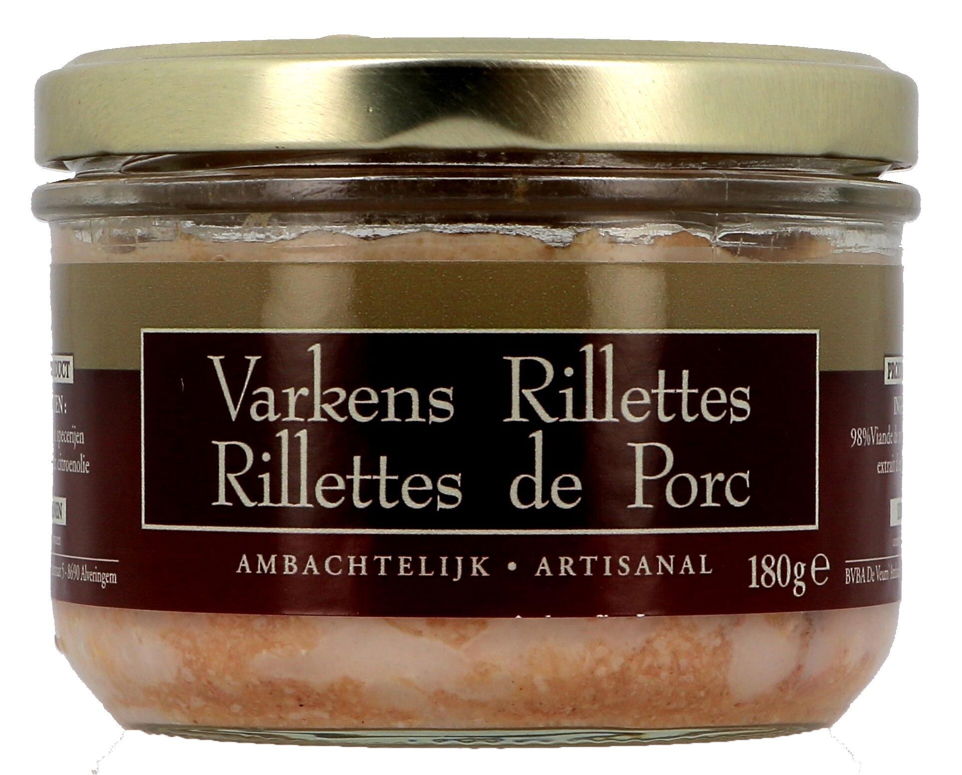 De Veurn Ambachtse Varkens rillette 180gr bokaal