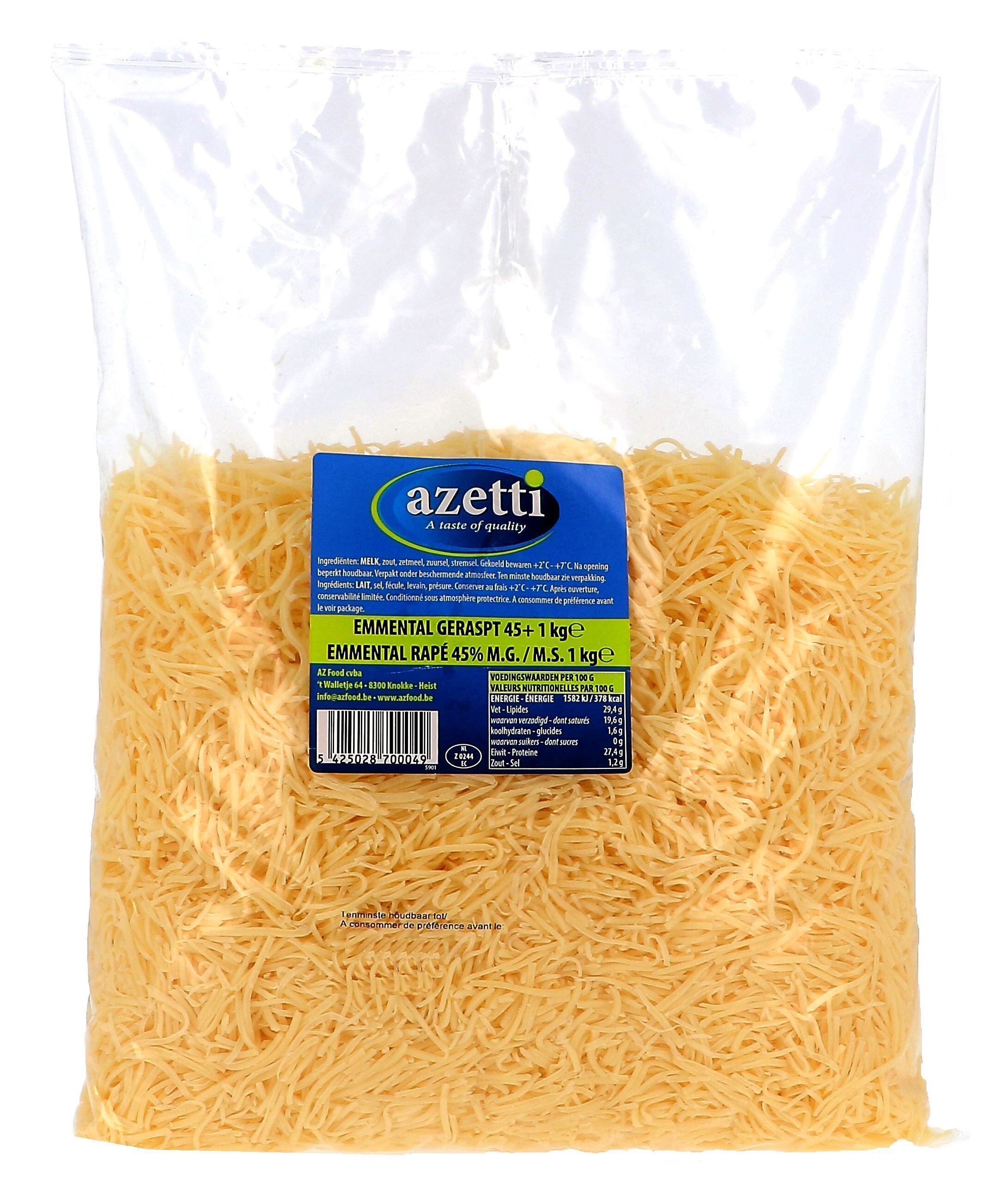 Grated emmental cheese 1kg Azetti