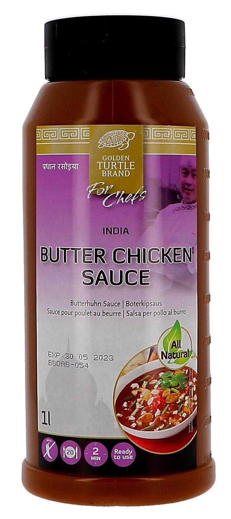 Butter Chicken Sauce 1L Golden Turtle Brand for Chefs