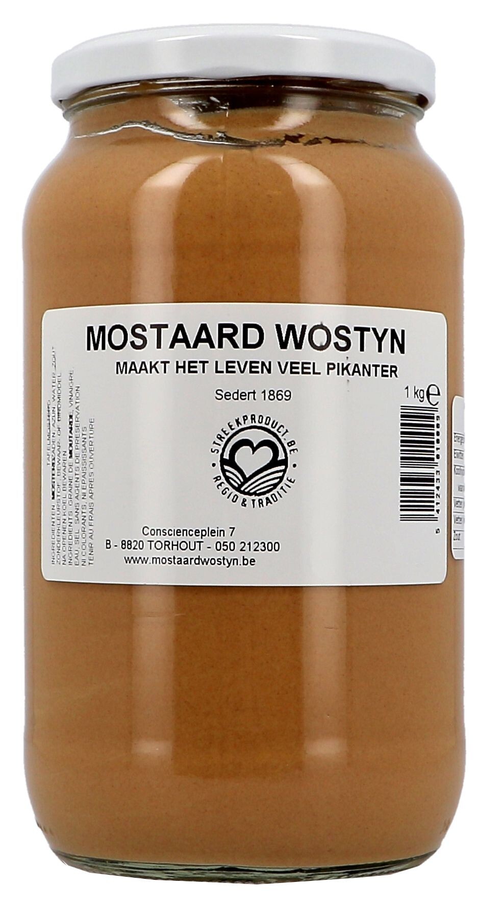 Mustard Mostaard Wostyn 1kg jar (Sauzen)
