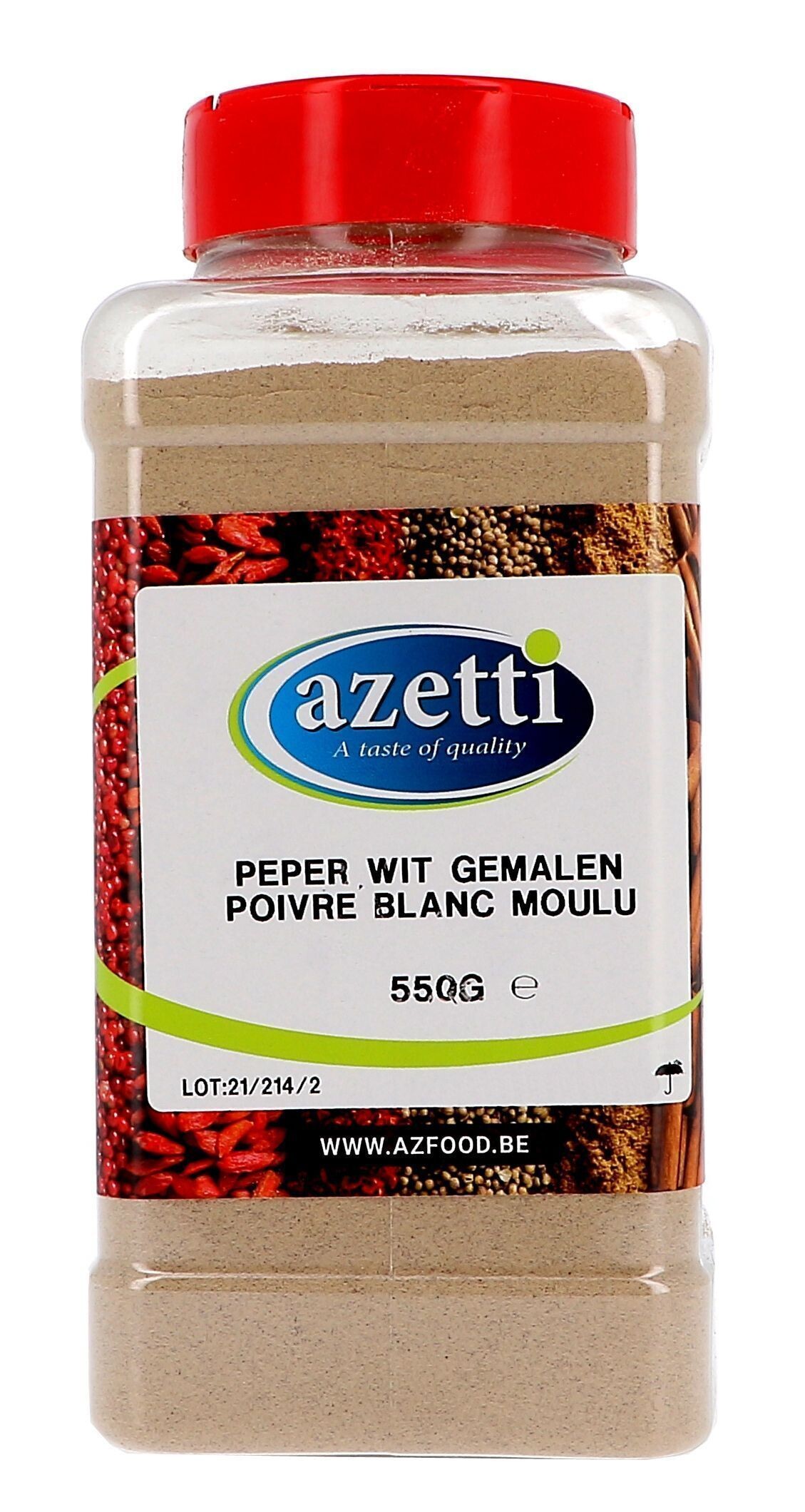 Pepper White Sandy Ground 550gr Pet Jar Azetti
