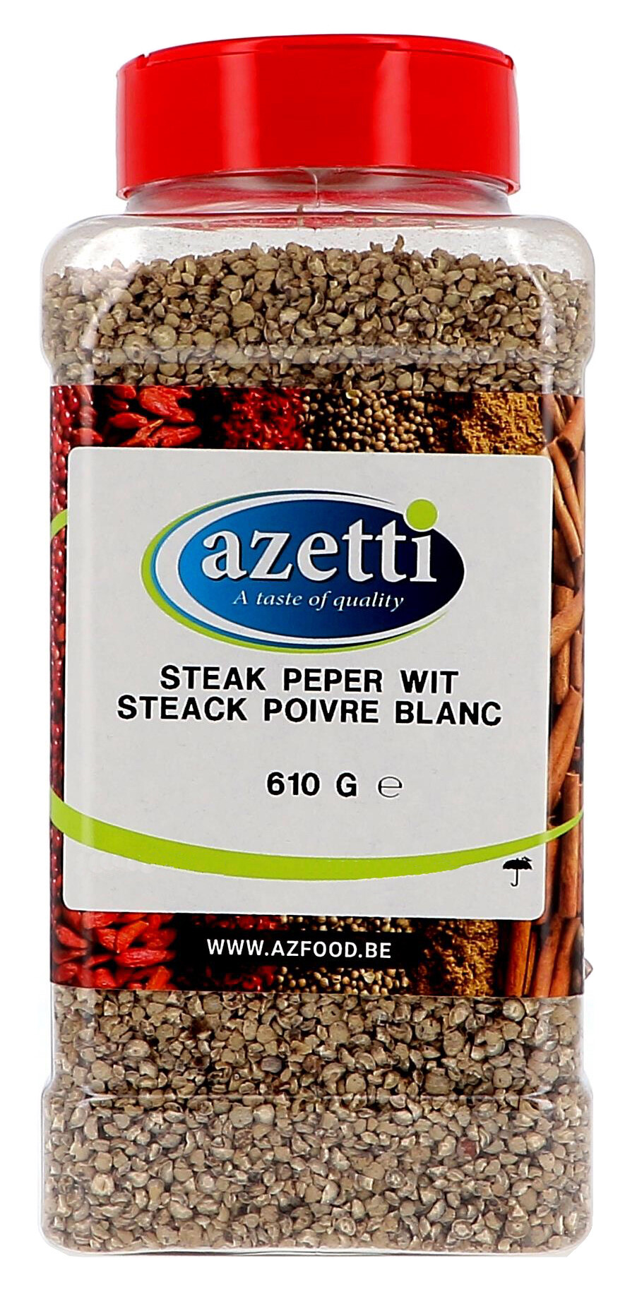 Cracked White Pepper 550gr Pet Jar Azetti