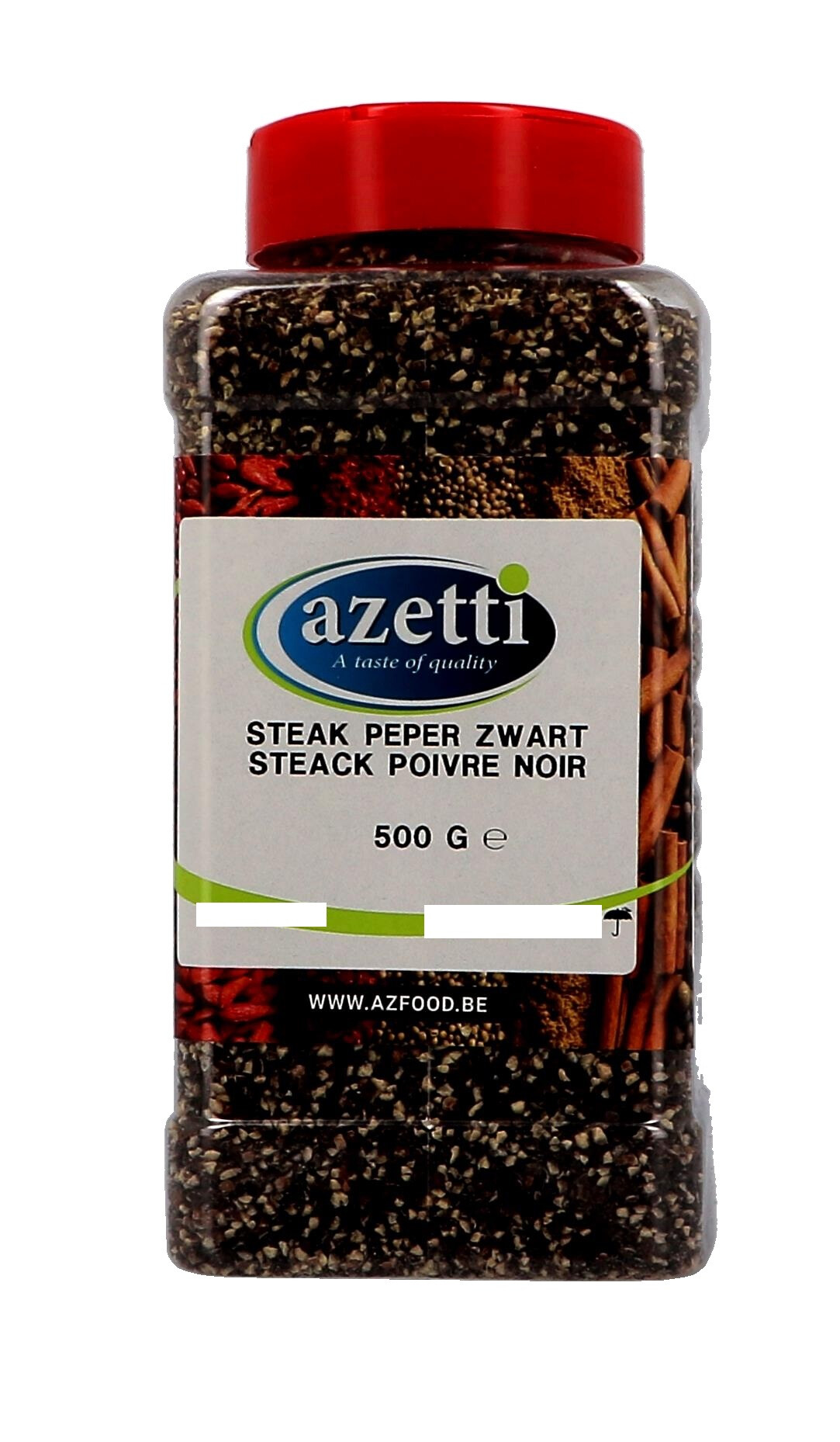 Cracked Black Pepper 500gr Pet Jar Azetti