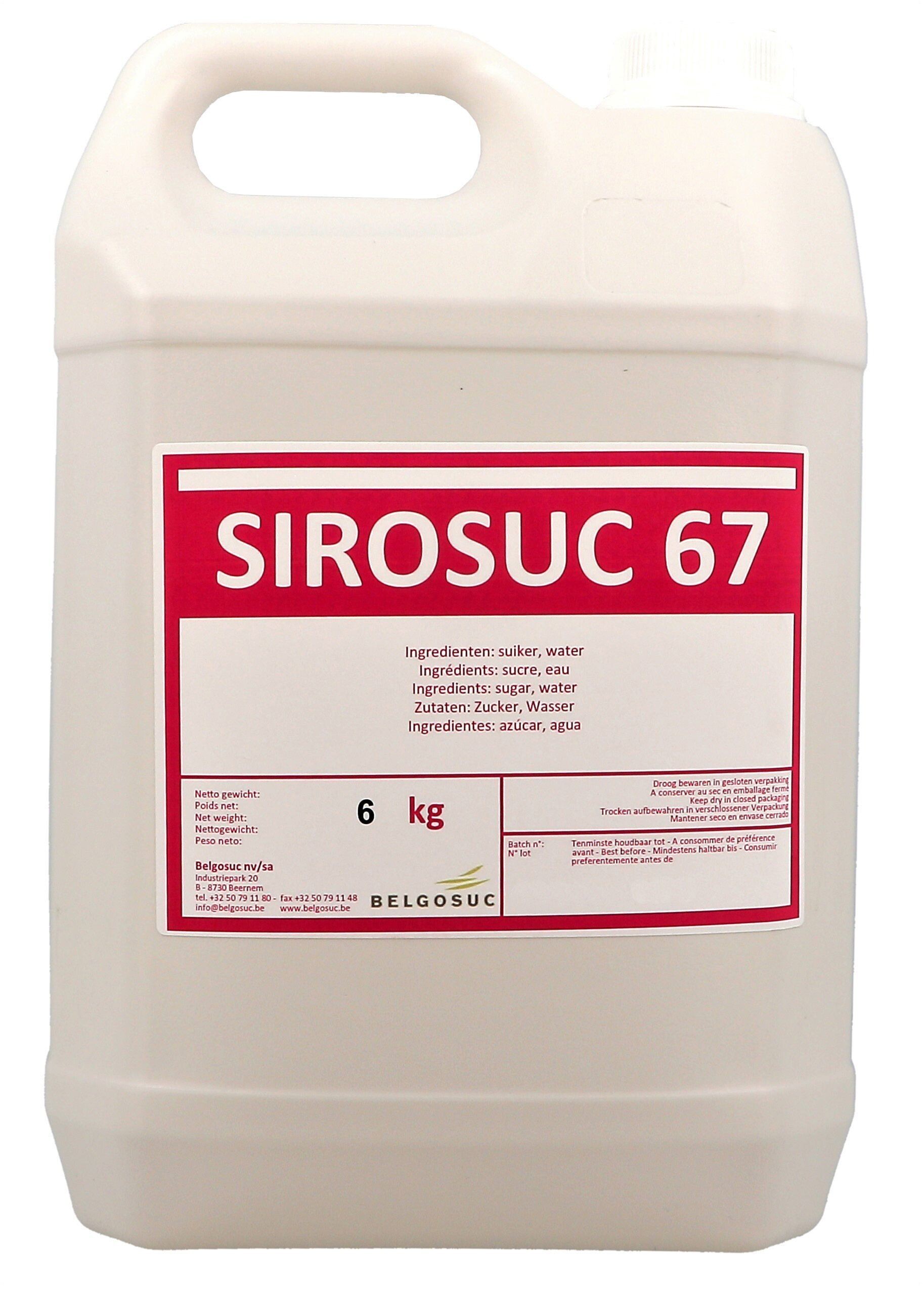 Sirosuc 67 liquid sugar 6kg Belgosuc
