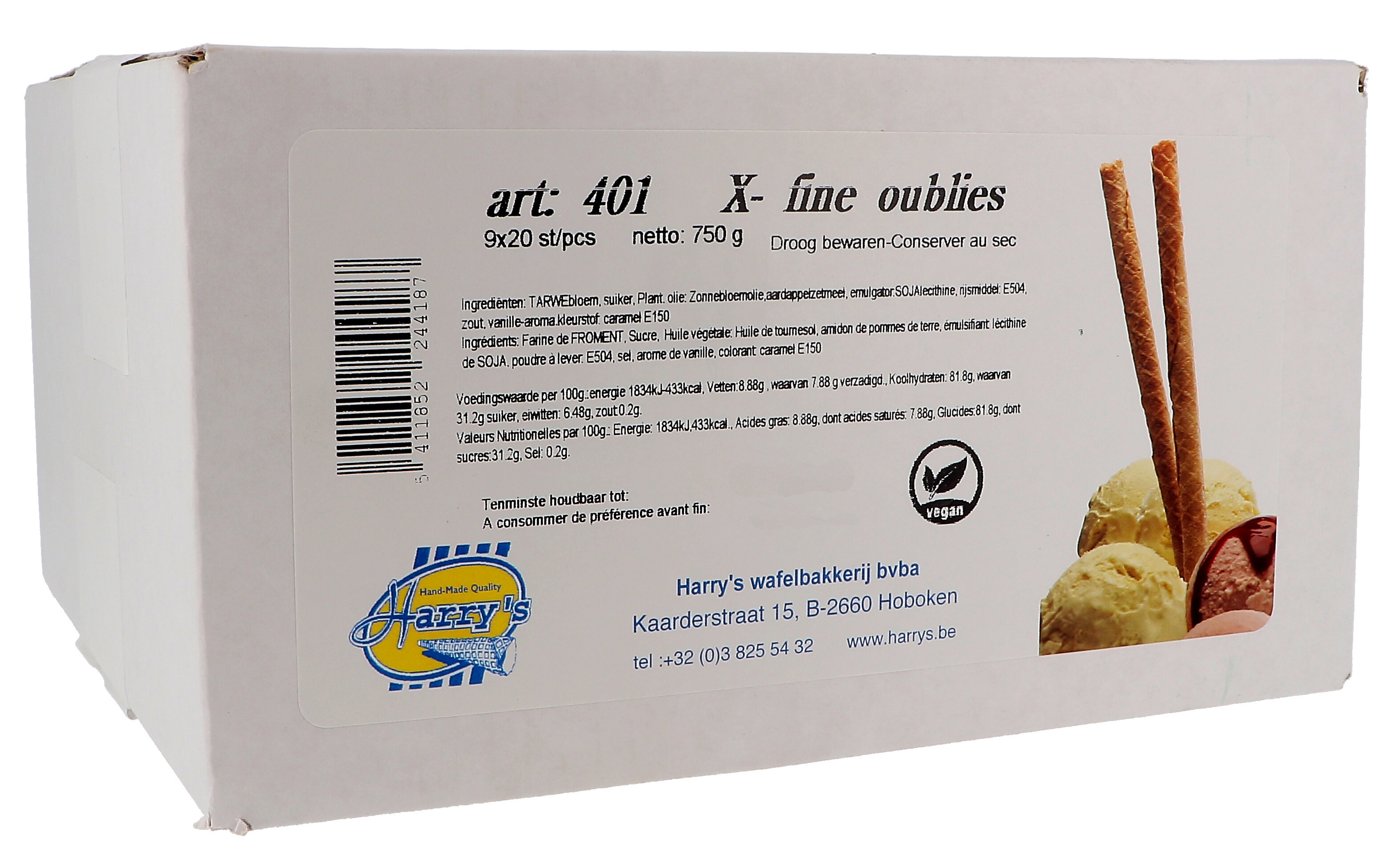 Wafer Rolls 16cm Extra Small 9x20pcs Harry's