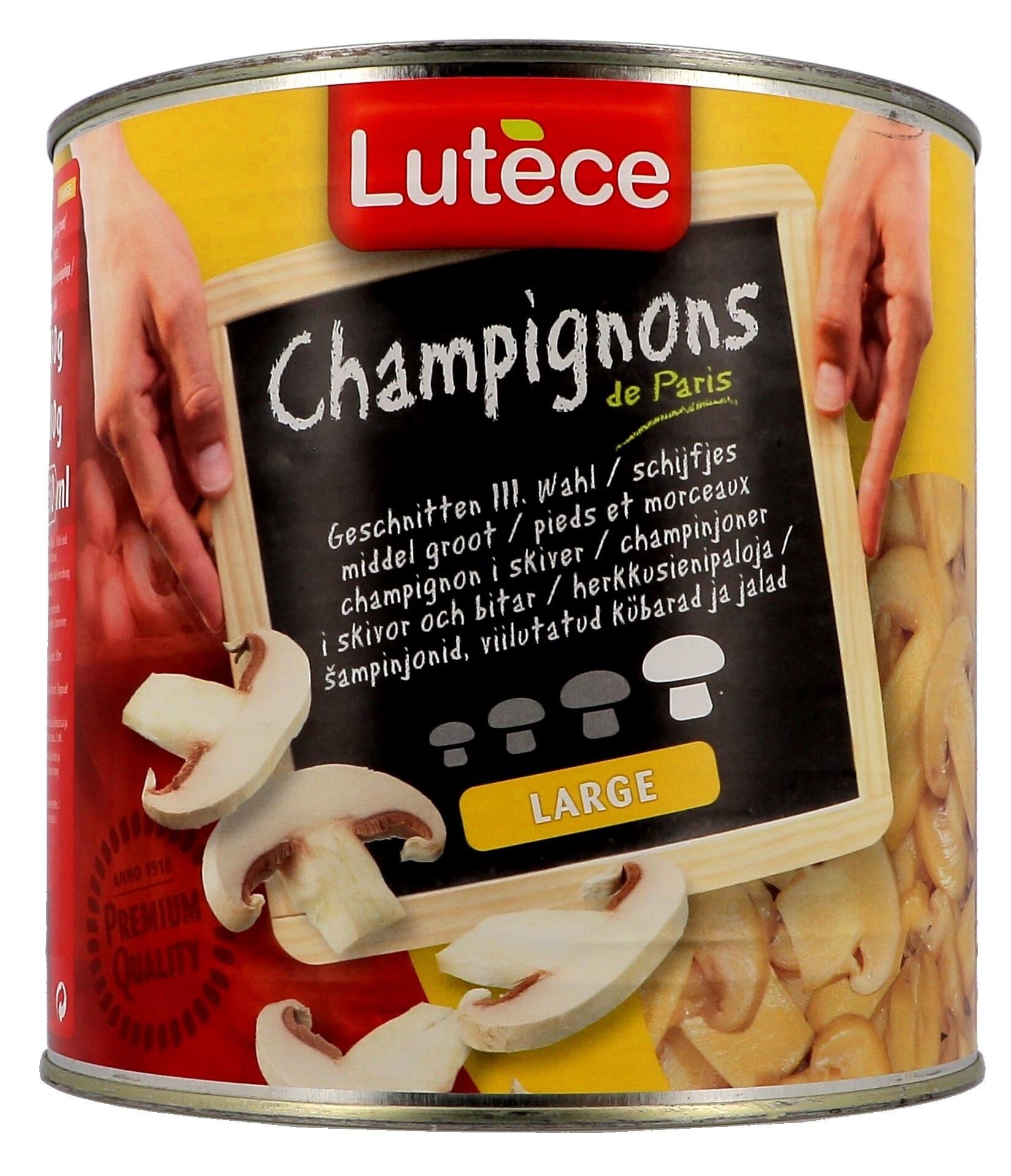 Lutece Mushrooms Hotel cut Large 3L canned