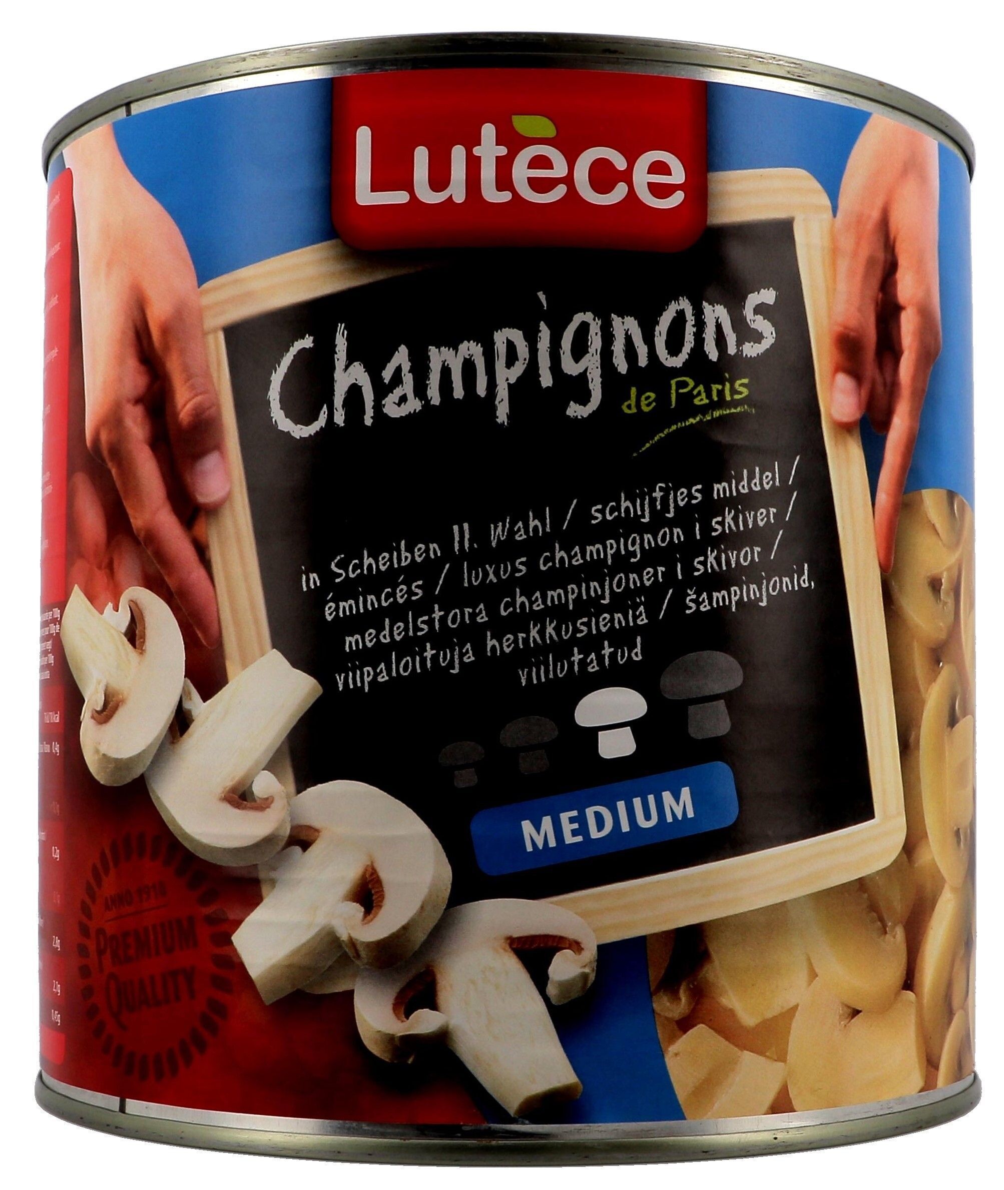 Lutece Mushrooms Medium cut 3L canned