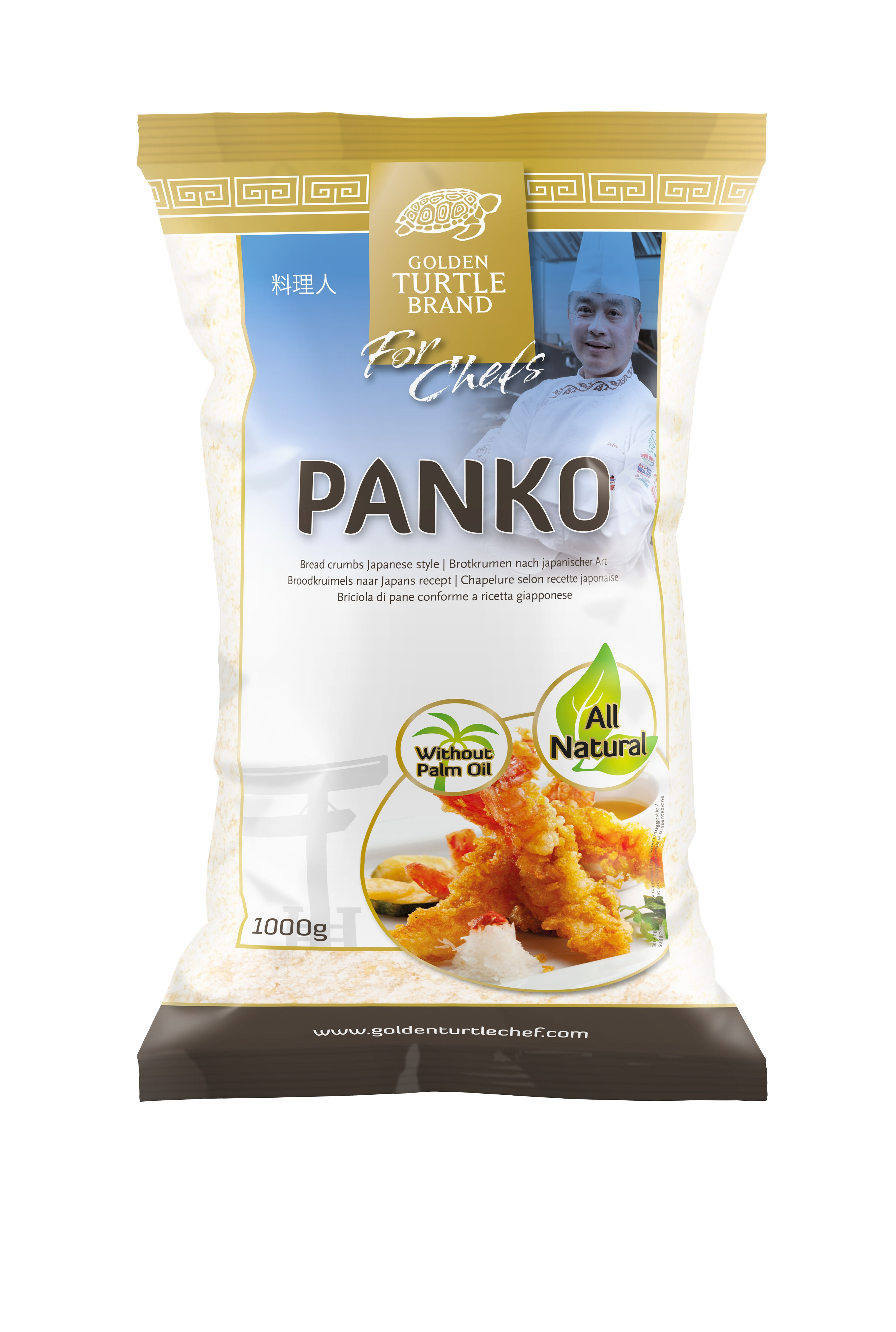 Bread crumbs Japanese style Panko flakes 1kg Golden Turtle Brand for Chefs