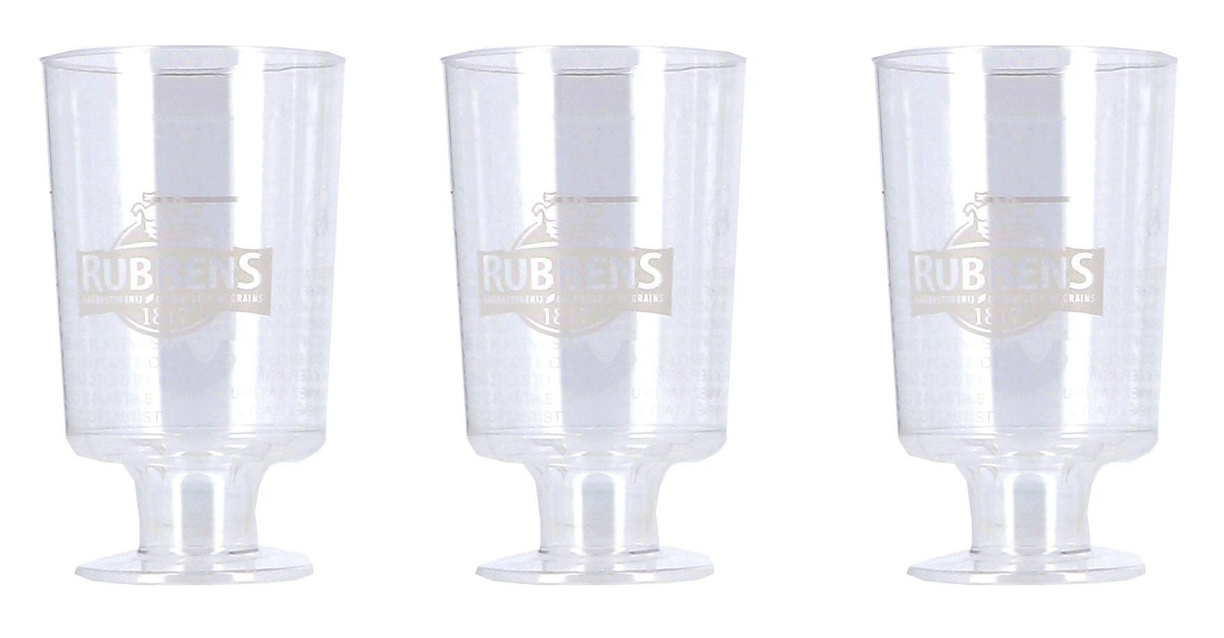 Rubbens Plastic glasses with stem 10cl transparent 15pc
