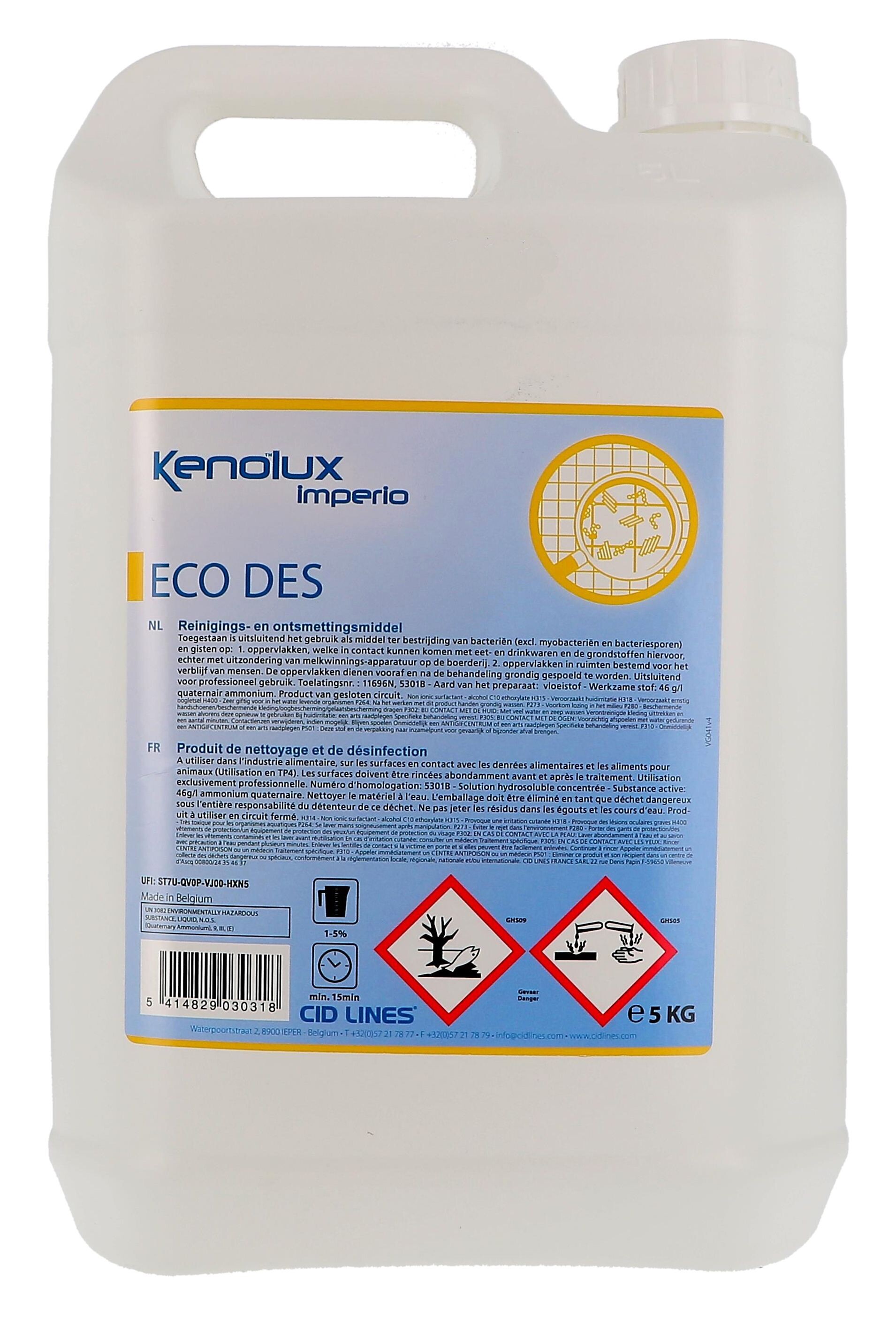 Kenolux Eco Des Cleaning Disinfectant 5L Cid Lines