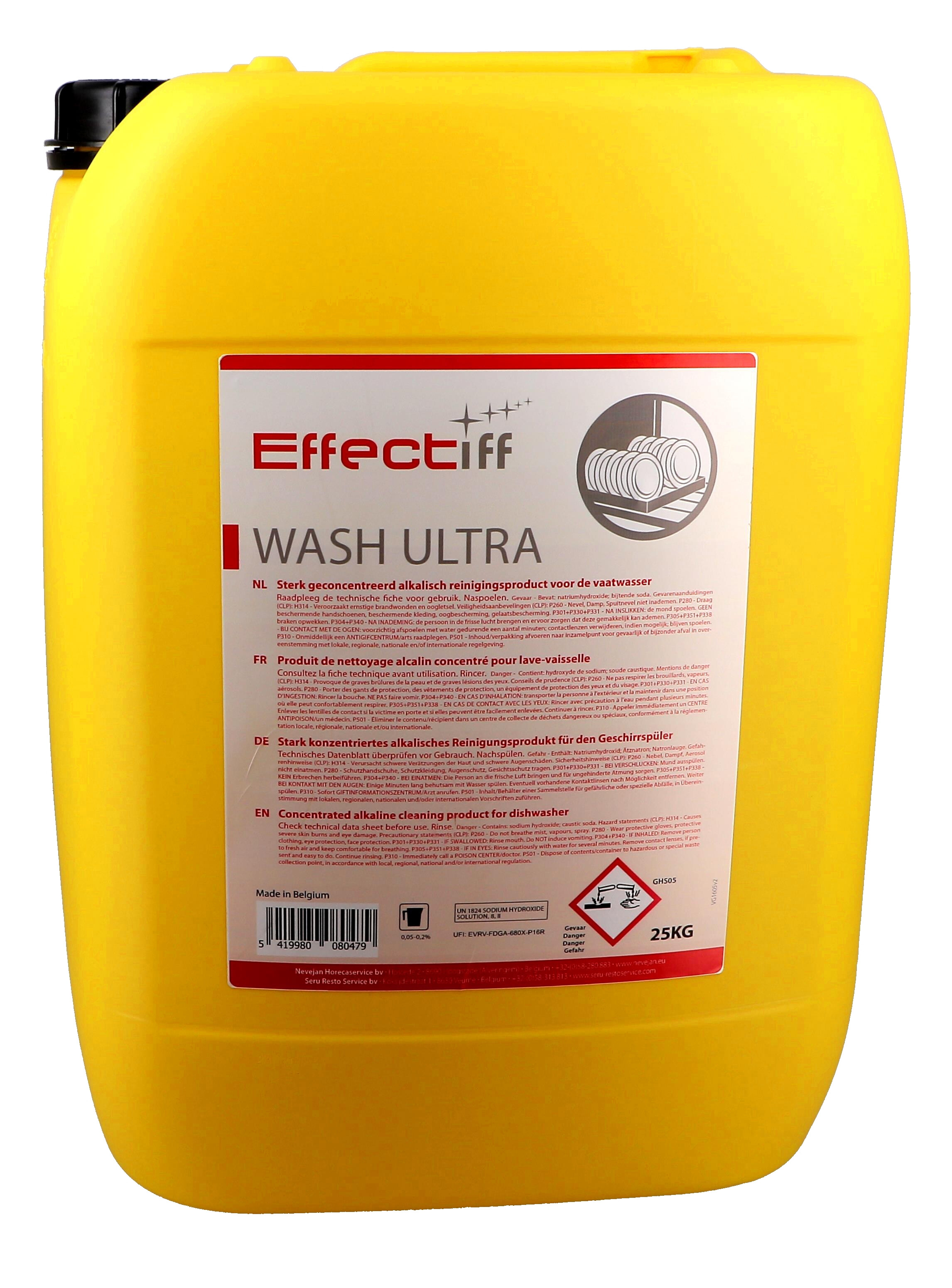 Effectiff Wash Ultra 25kg vloeibaar vaatwasmiddel
