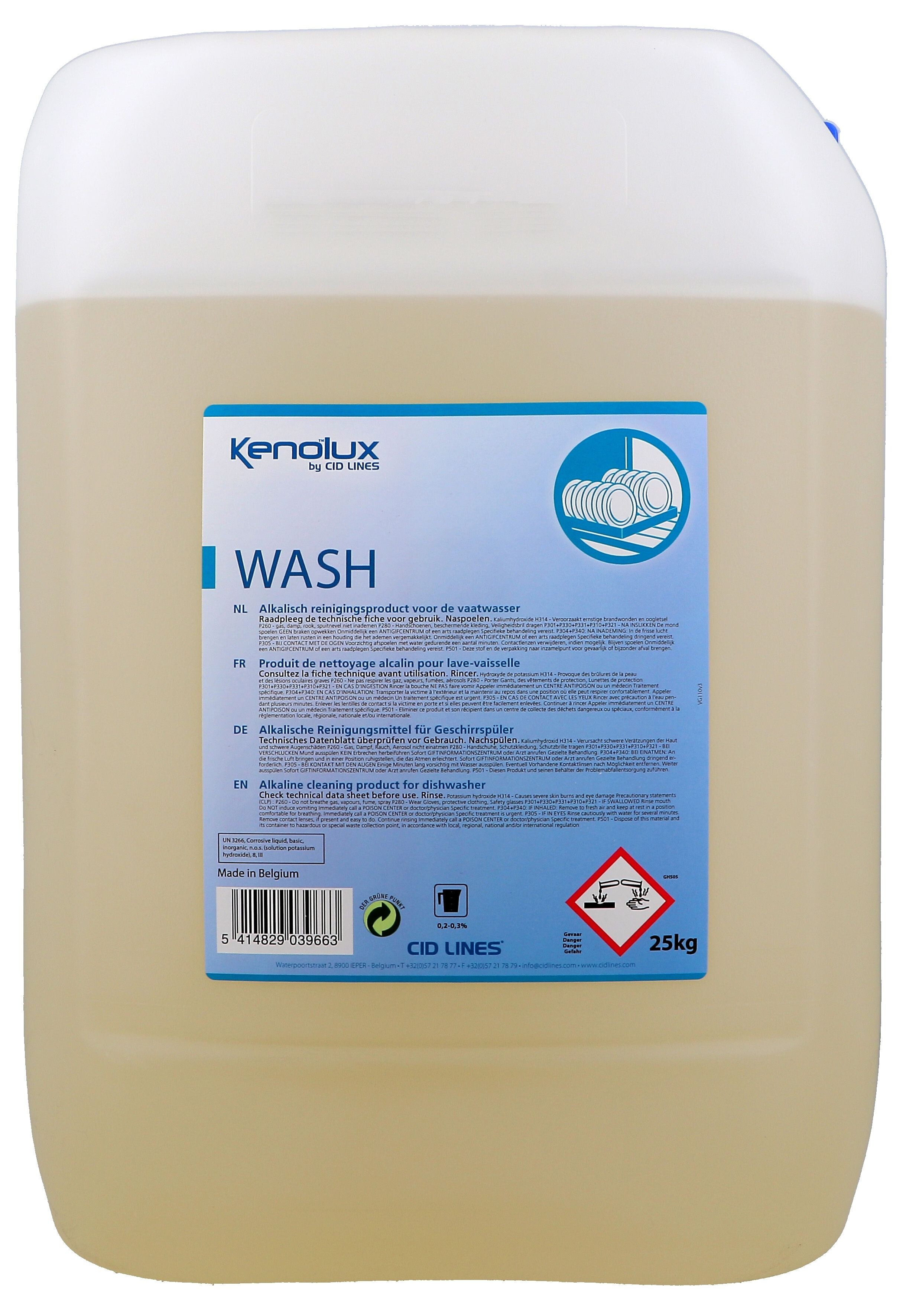 Kenolux Wash 25kg liquid cleaning product for automated dishwashers Cid Lines (Vaatwasproducten)